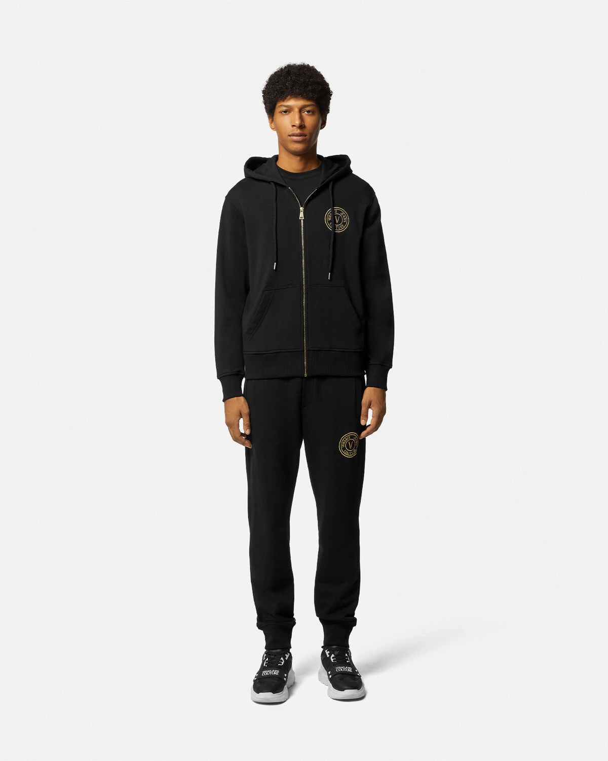 V-Emblem Zip Hoodie - 2