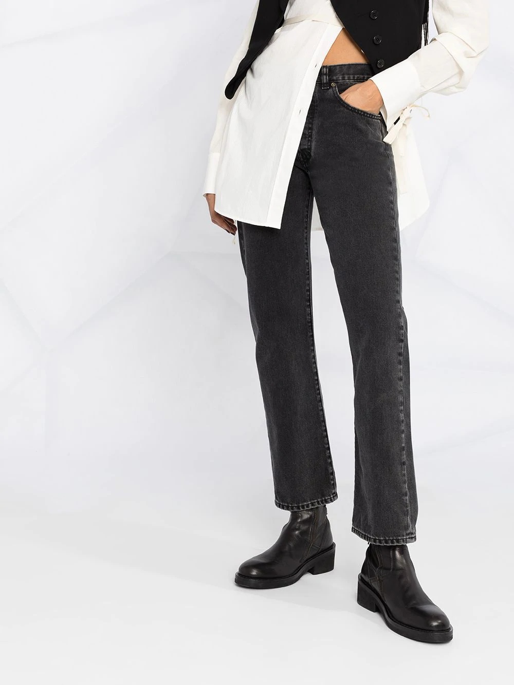 mid-rise straight-leg jeans - 3