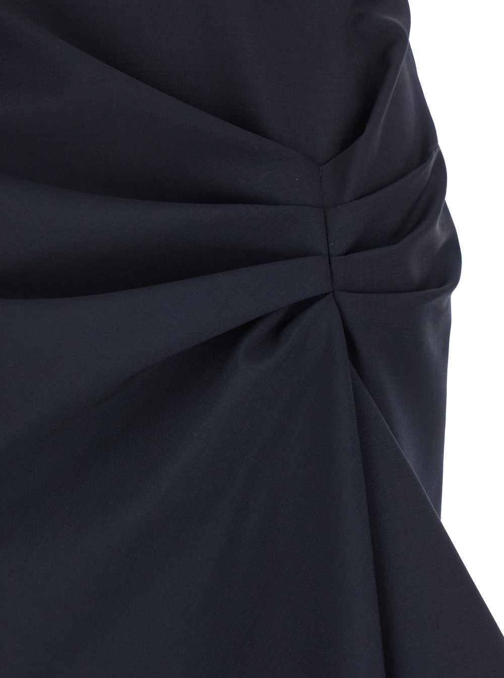 Alexander Mcqueen Women Blue Skirt With Asymmetric Design And Front Seam With Pleats In Wool And Moh - 3