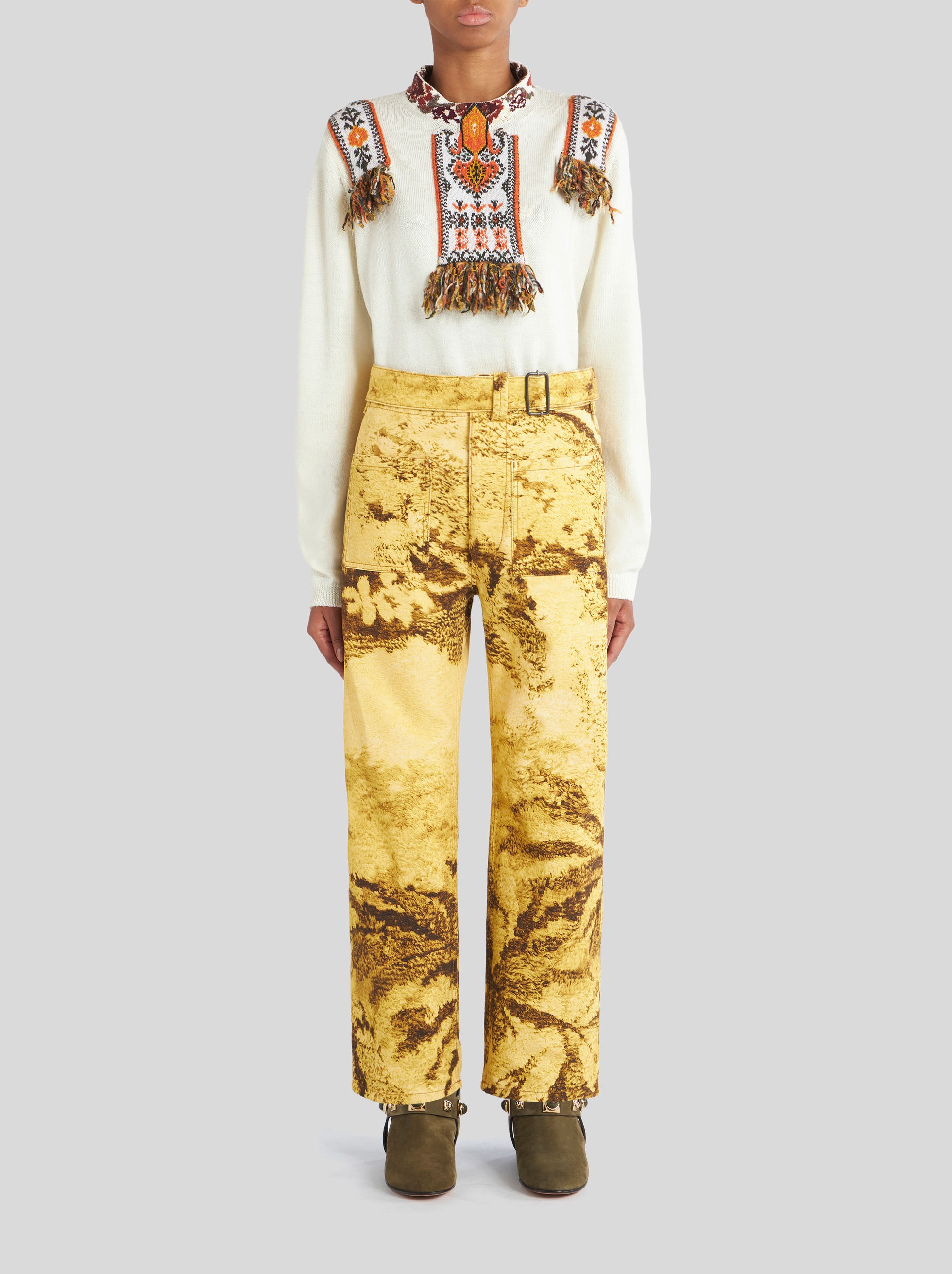 TROUSERS WITH FOLIAGE PRINT - 3