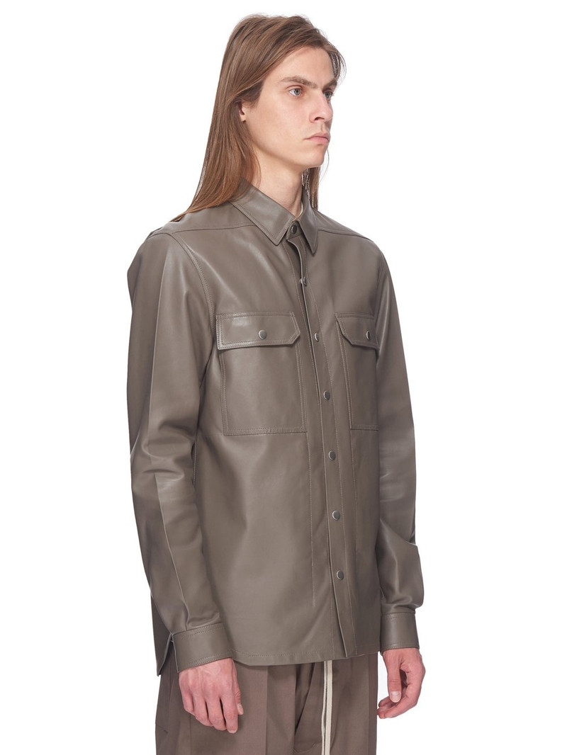 Rick Owens leather shirt jacket outlook