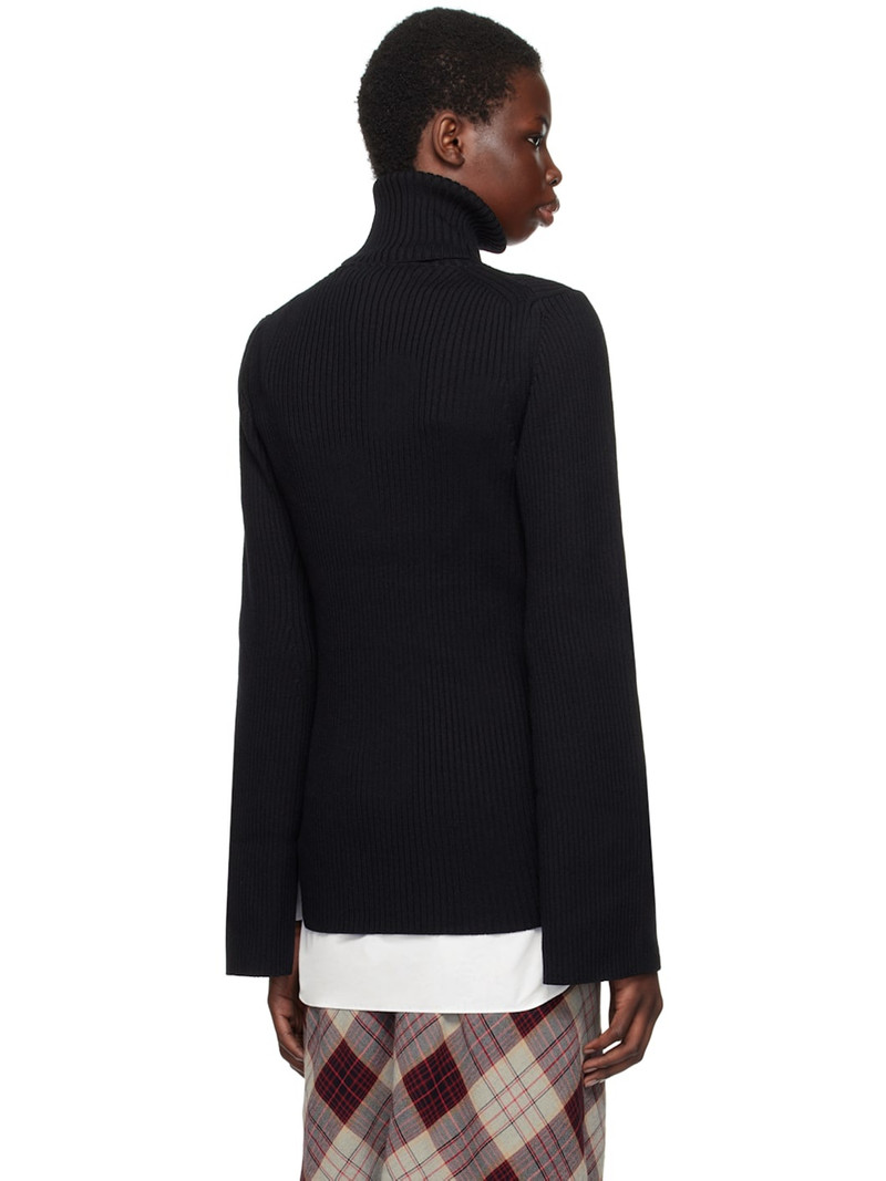 Black Vented Cuff Turtleneck 3