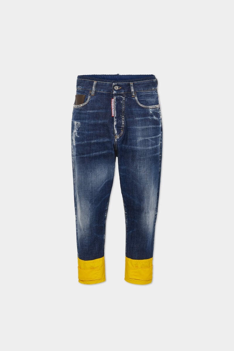 DARK EASY RIPPED WASH FISHERMAN BOTTOM CUFFS JEANS - 1