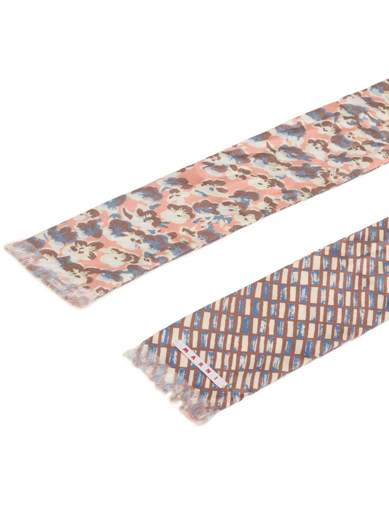 Marni double-sided frayed scarf outlook