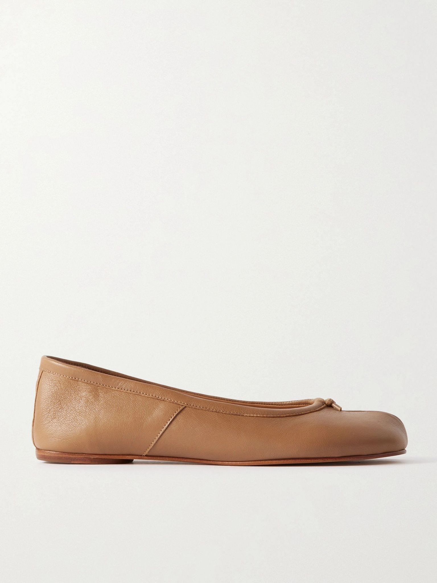 Tabi split-toe leather ballet flats Beige - 5
