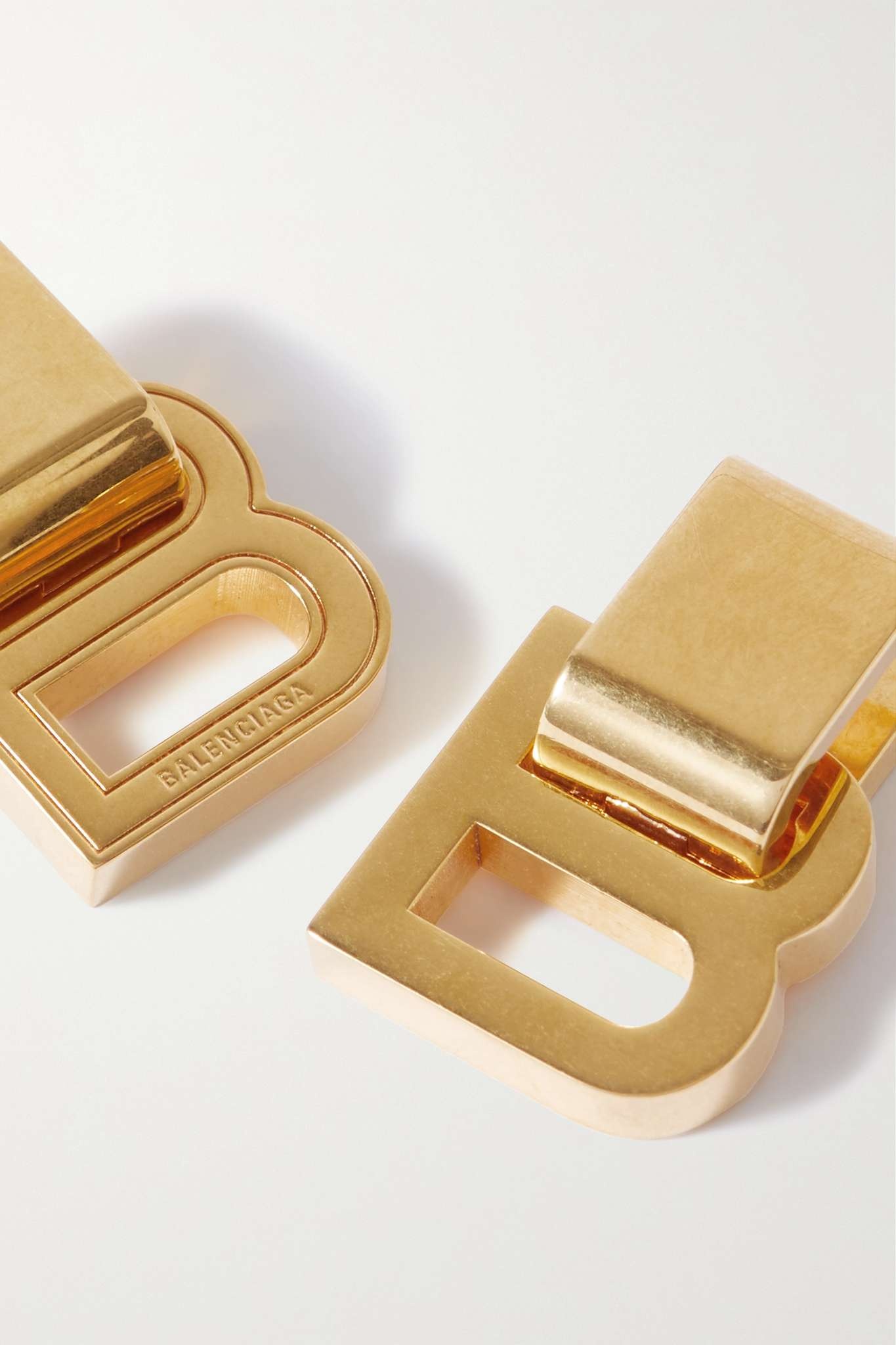 BALENCIAGA Hourglass gold-tone earrings | netaporter