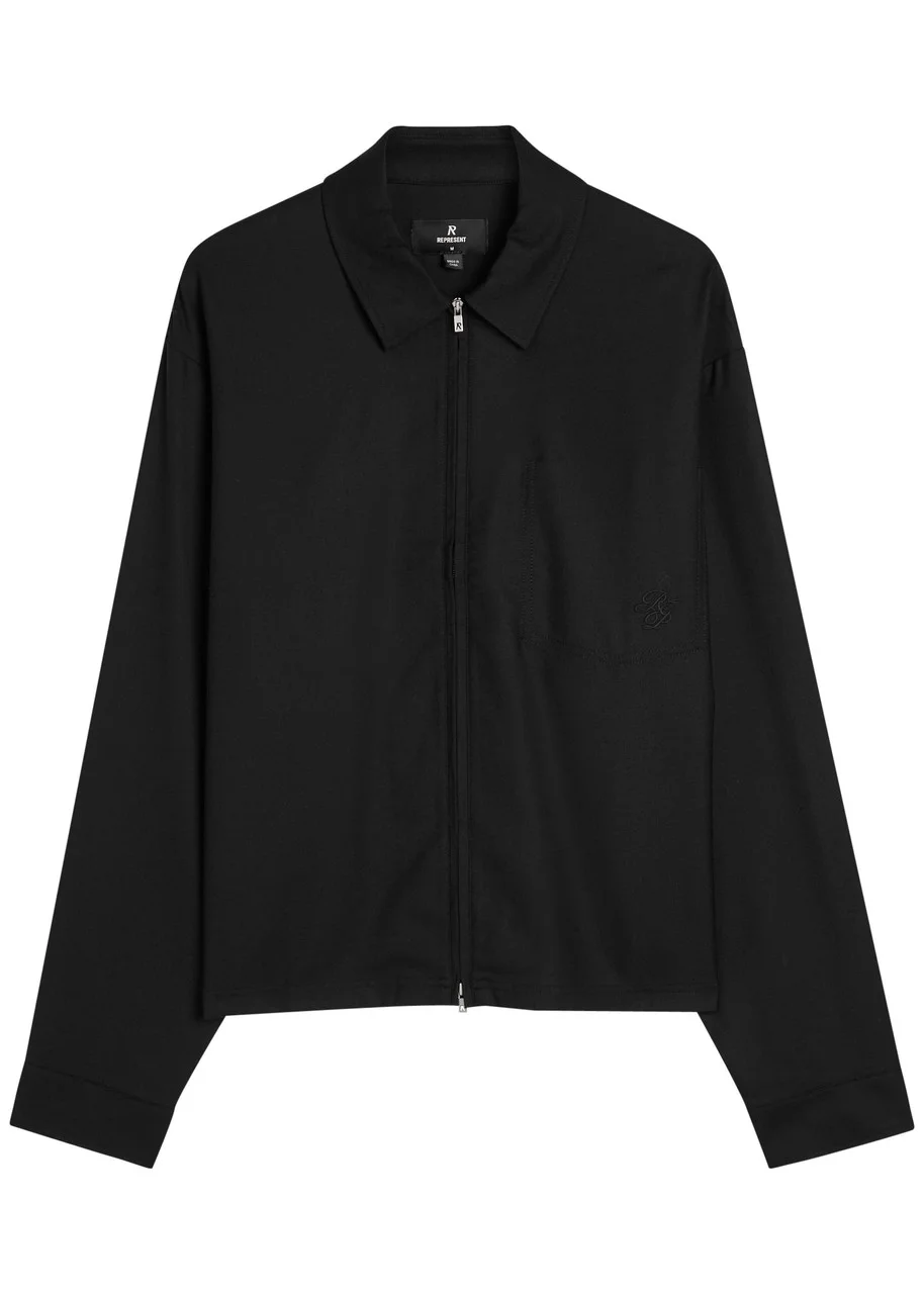 Represent Logo-embroidered Twill Overshirt - 1