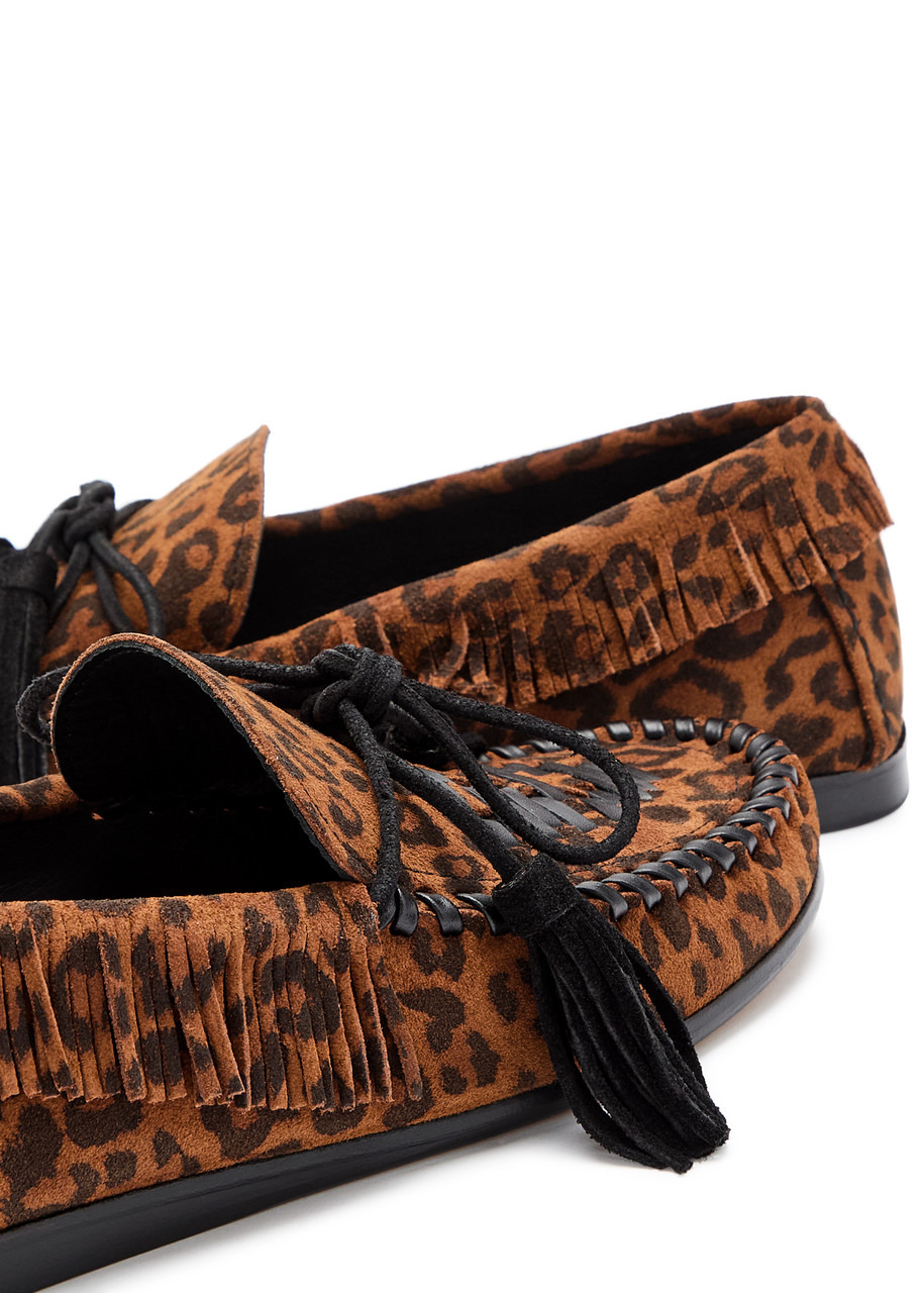 Isabel Marant étoile Fitza Fringed Leopard Suede Loafers - 4