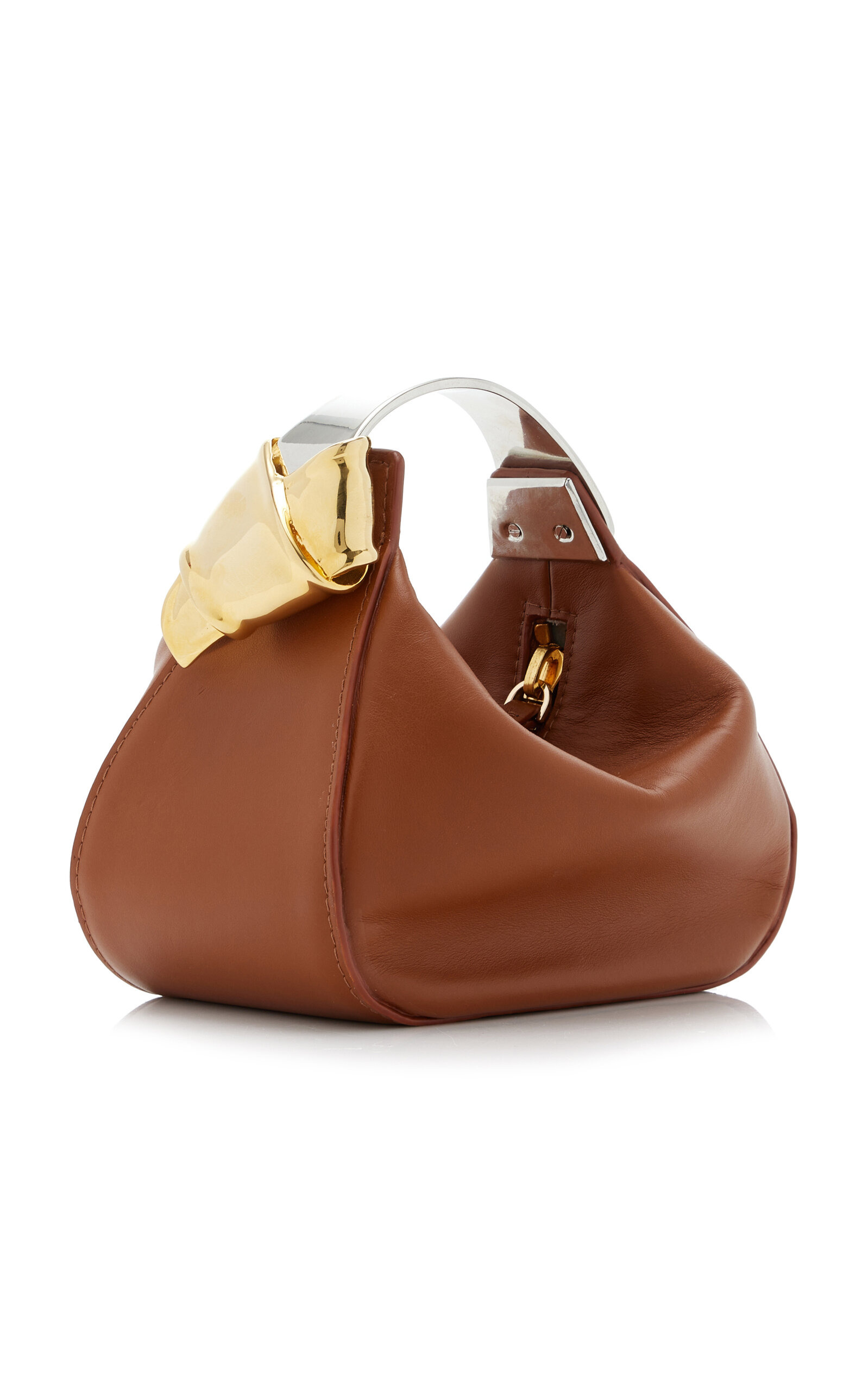 The Dottie Mini Leather Hobo Bag tan - 8