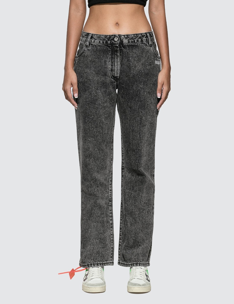 SLIGHTLY BELL JEANS WITH TWISTED SCARF - 1