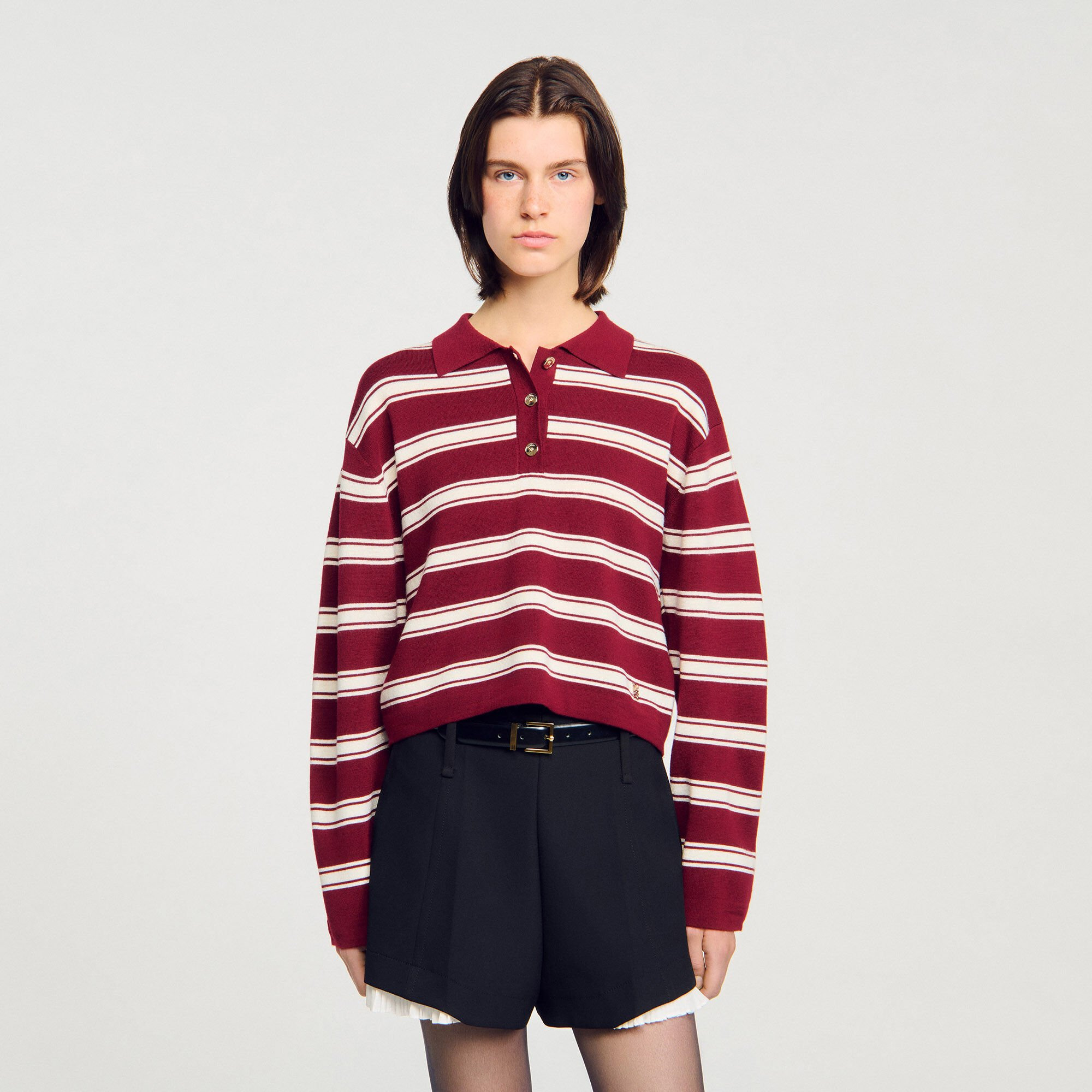 STRIPED POLO SWEATER - 4
