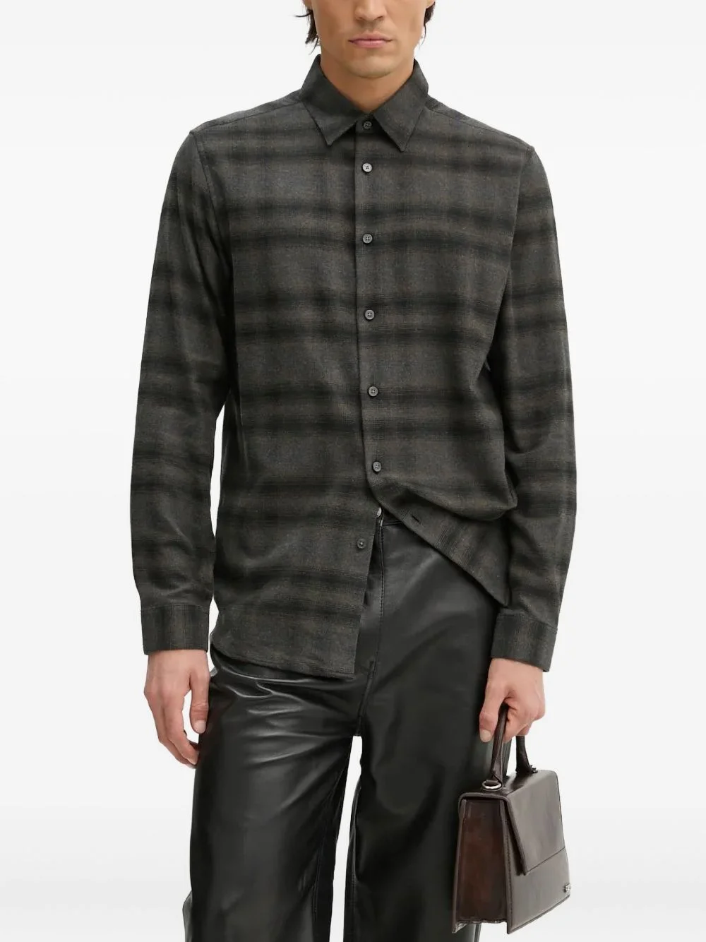 Irving buttoned plaid shirt - 1