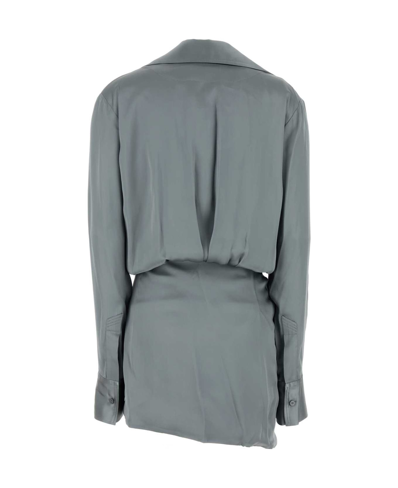 Grey Satin Mini Dress - 2