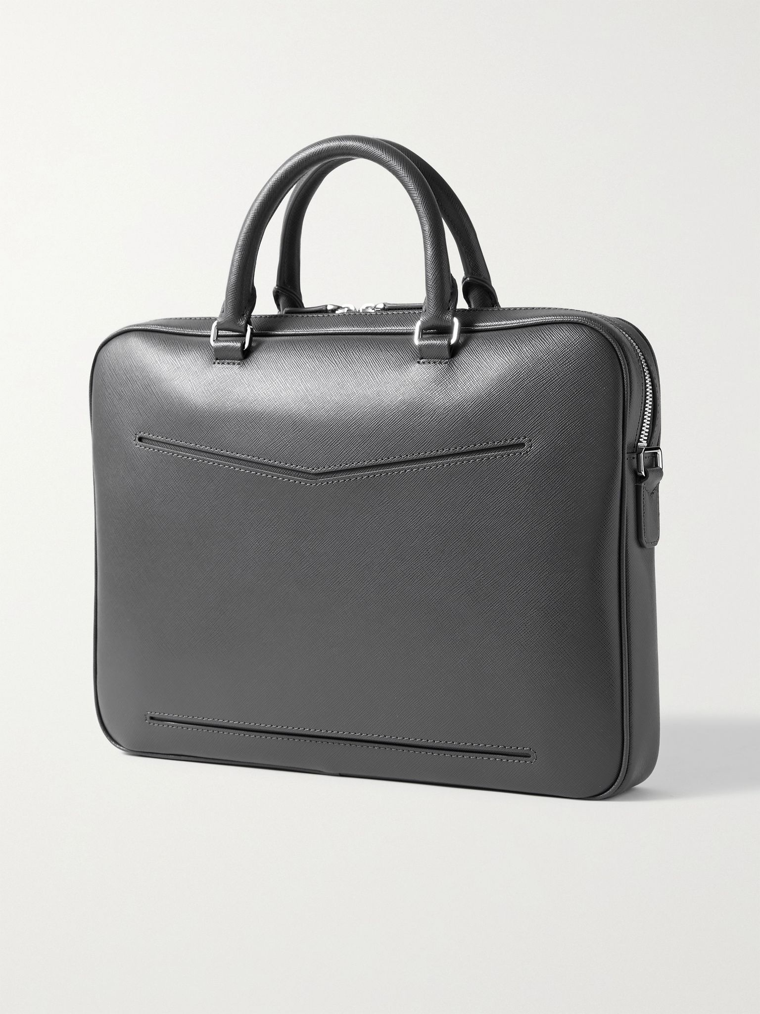 Sartorial Ultra-Slim Cross-Grain Leather Briefcase - 4