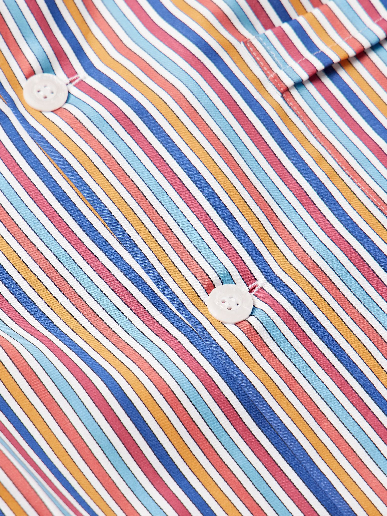 Wellington Striped Cotton-Poplin Pyjama Set Red - 4