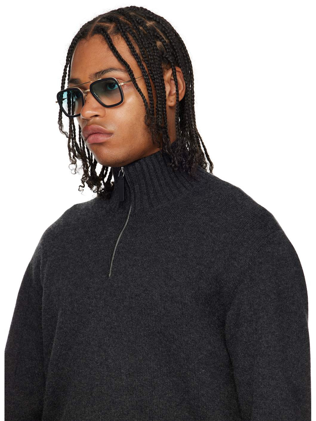 SSENSE Exclusive Gold & Black FLIGHT.006 Sunglasses - 4