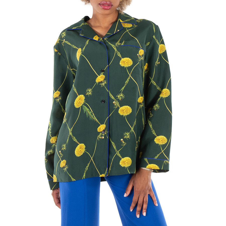 Burberry Dandelion-Print Silk Pyjama Shirt - 1