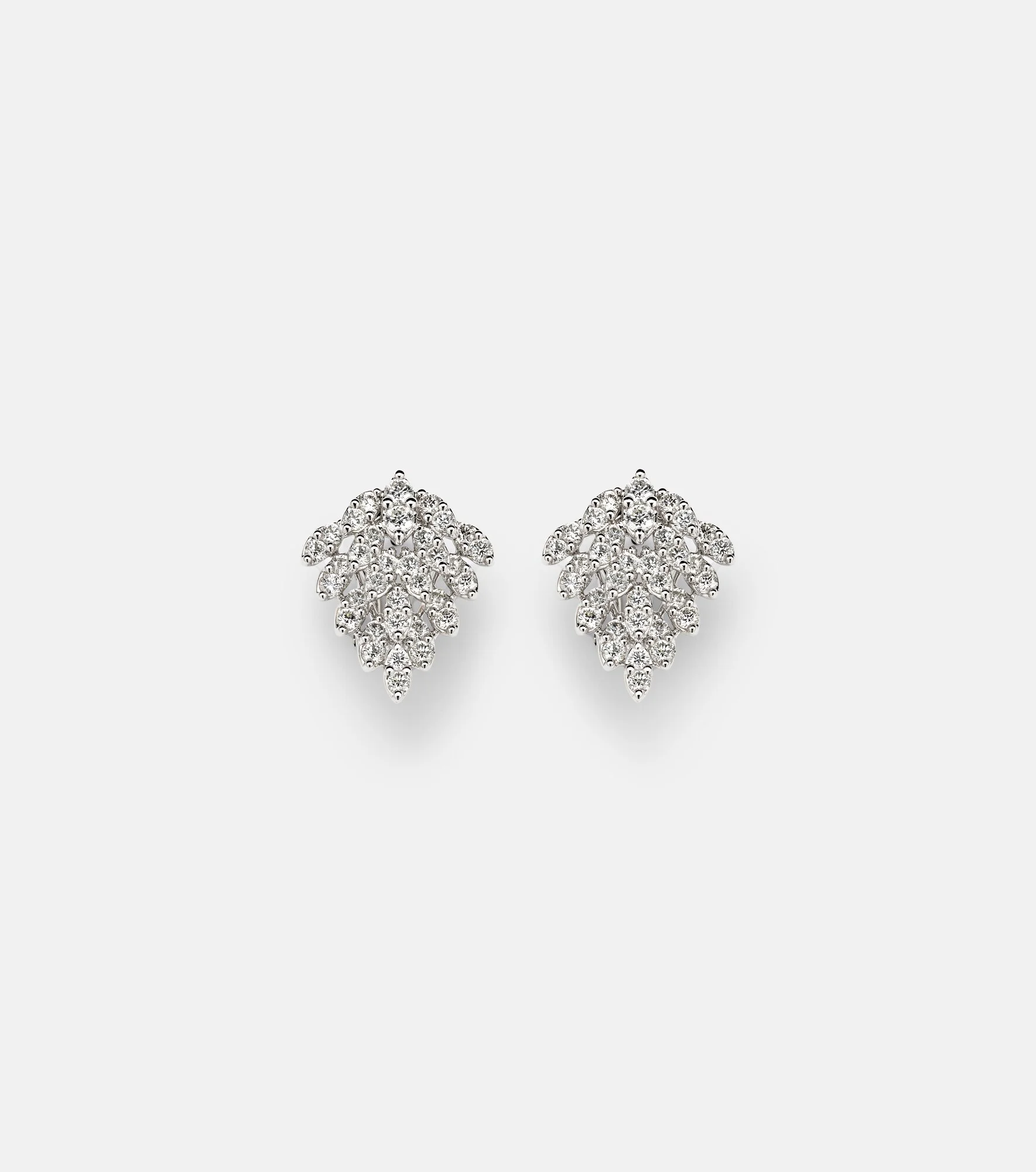 Snowflake 18kt white gold earrings with diamonds - 1