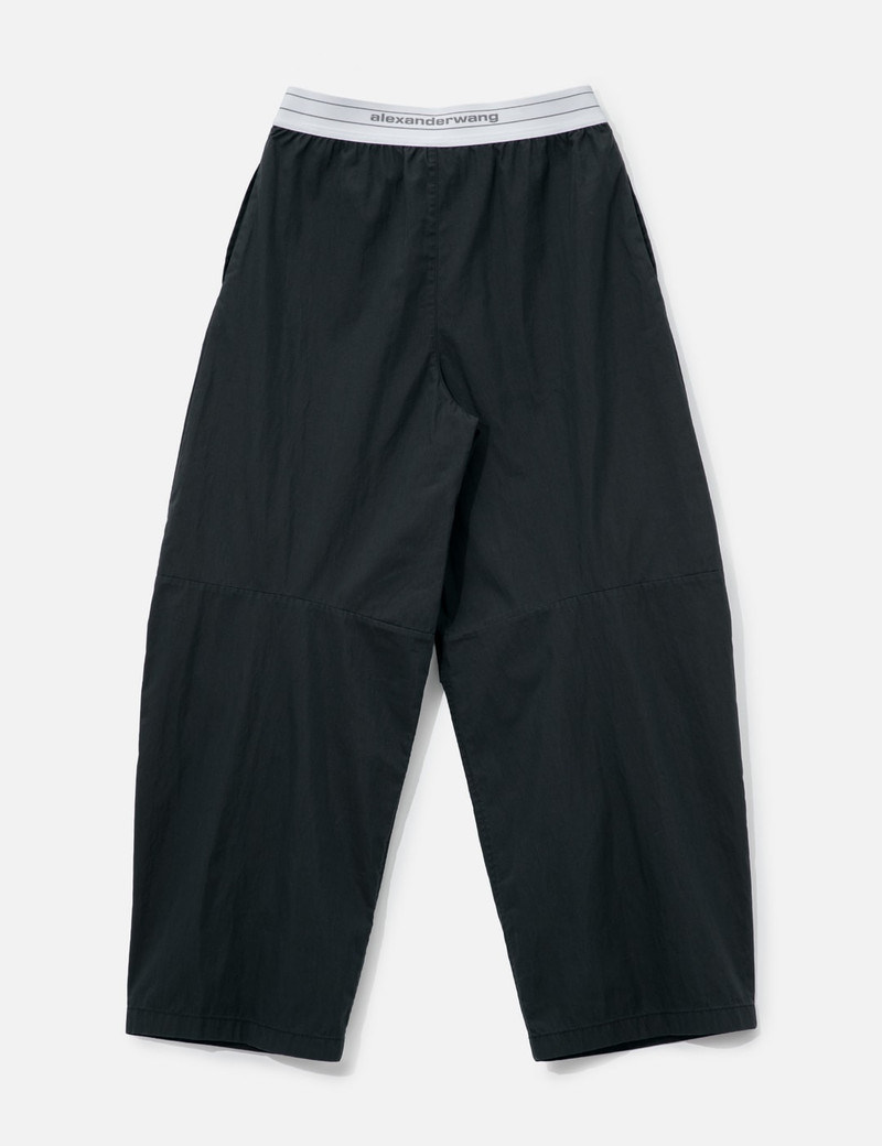 Alexander Wang MID-RISE PLEATED WIDE-LEG PANT WITH LOGO ELASTIC WAIST outlook