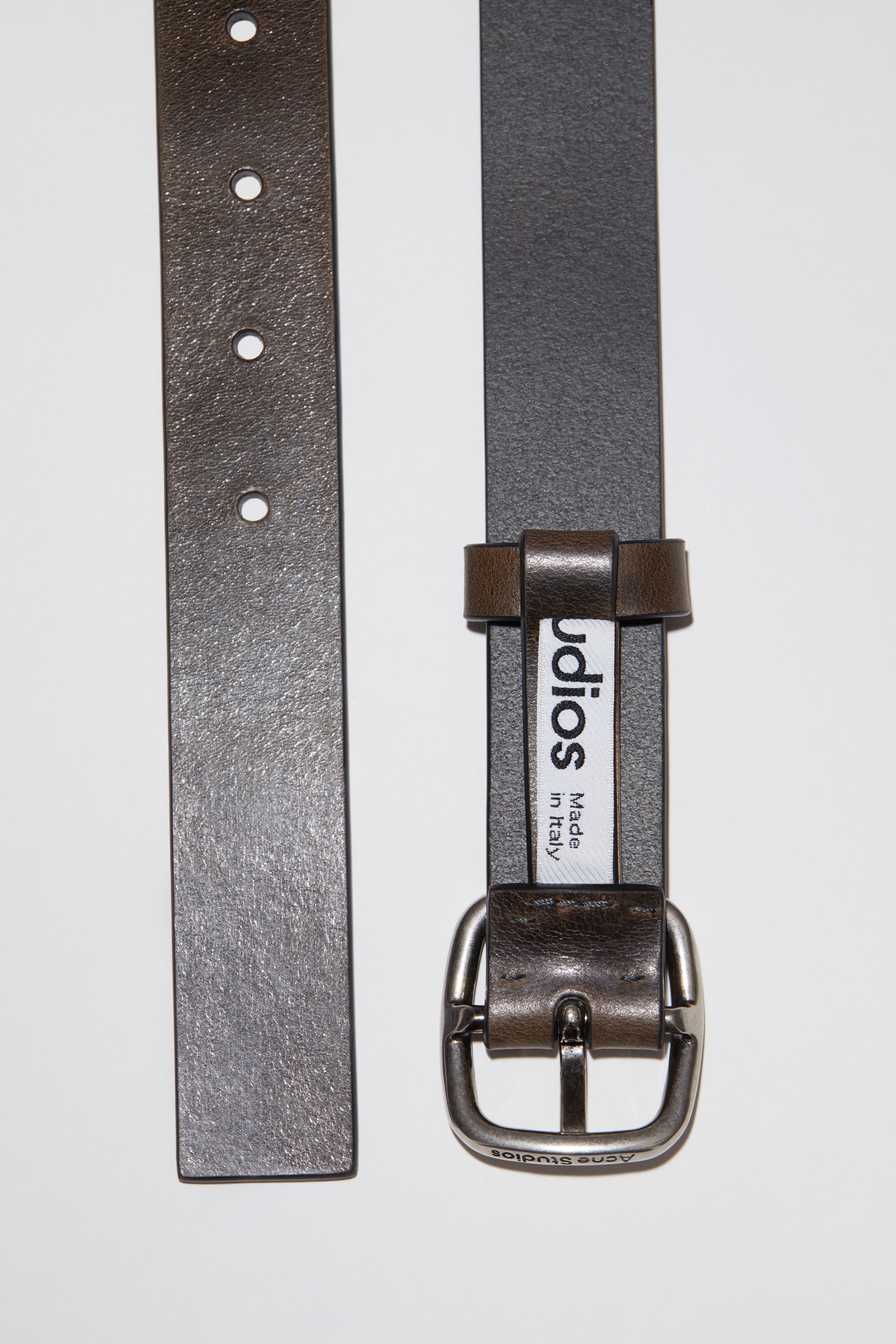 Classic leather belt - Grey - 3