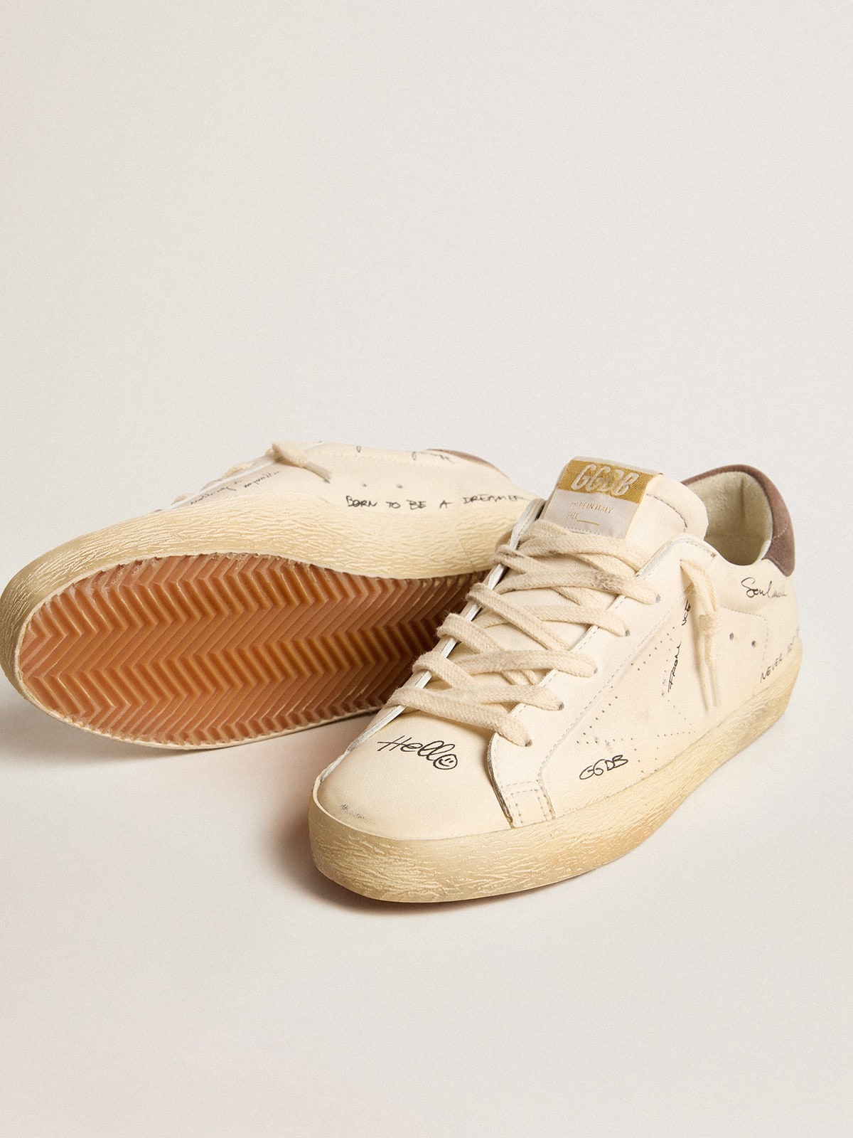 Women's Super-Star in nappa leather with perforated star and suede heel tab - 3