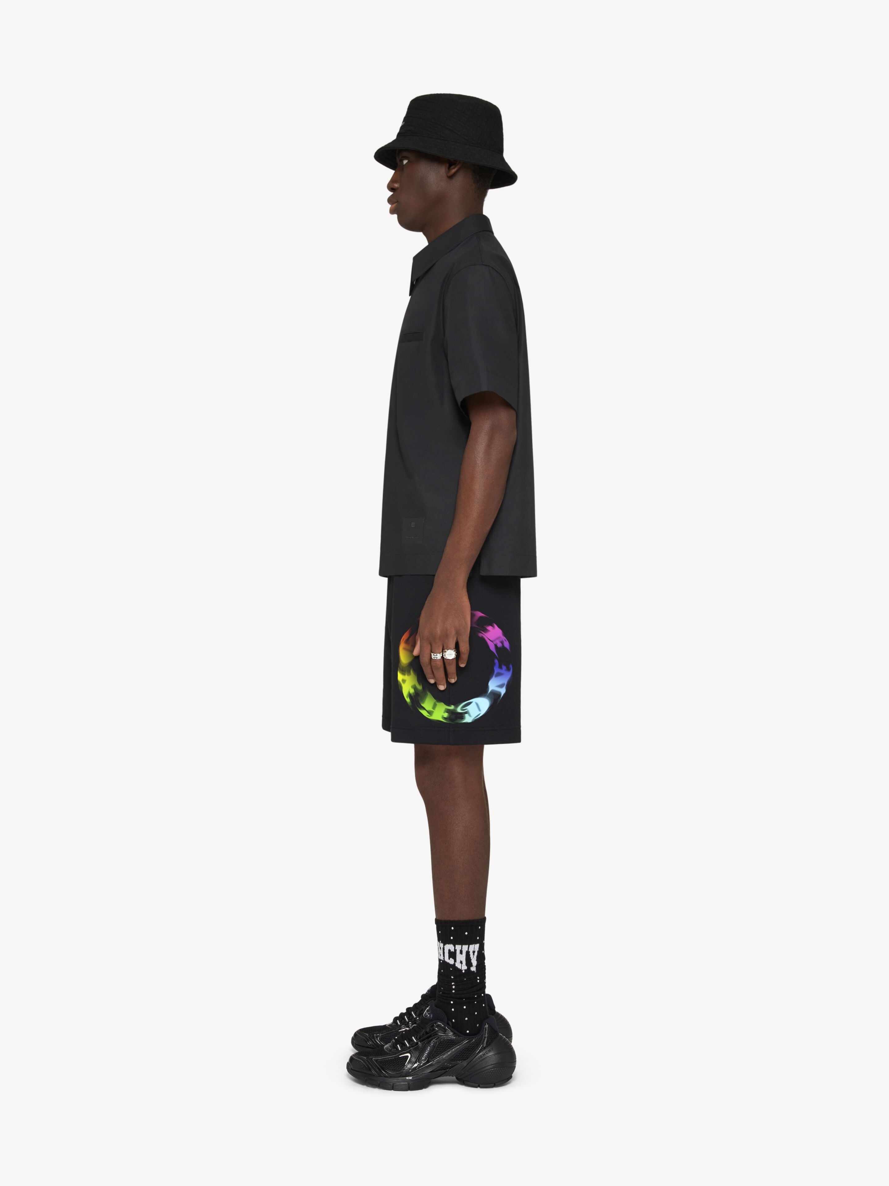 BERMUDA SHORTS IN FELPA WITH GIVENCHY CIRCLE PRINT - 3