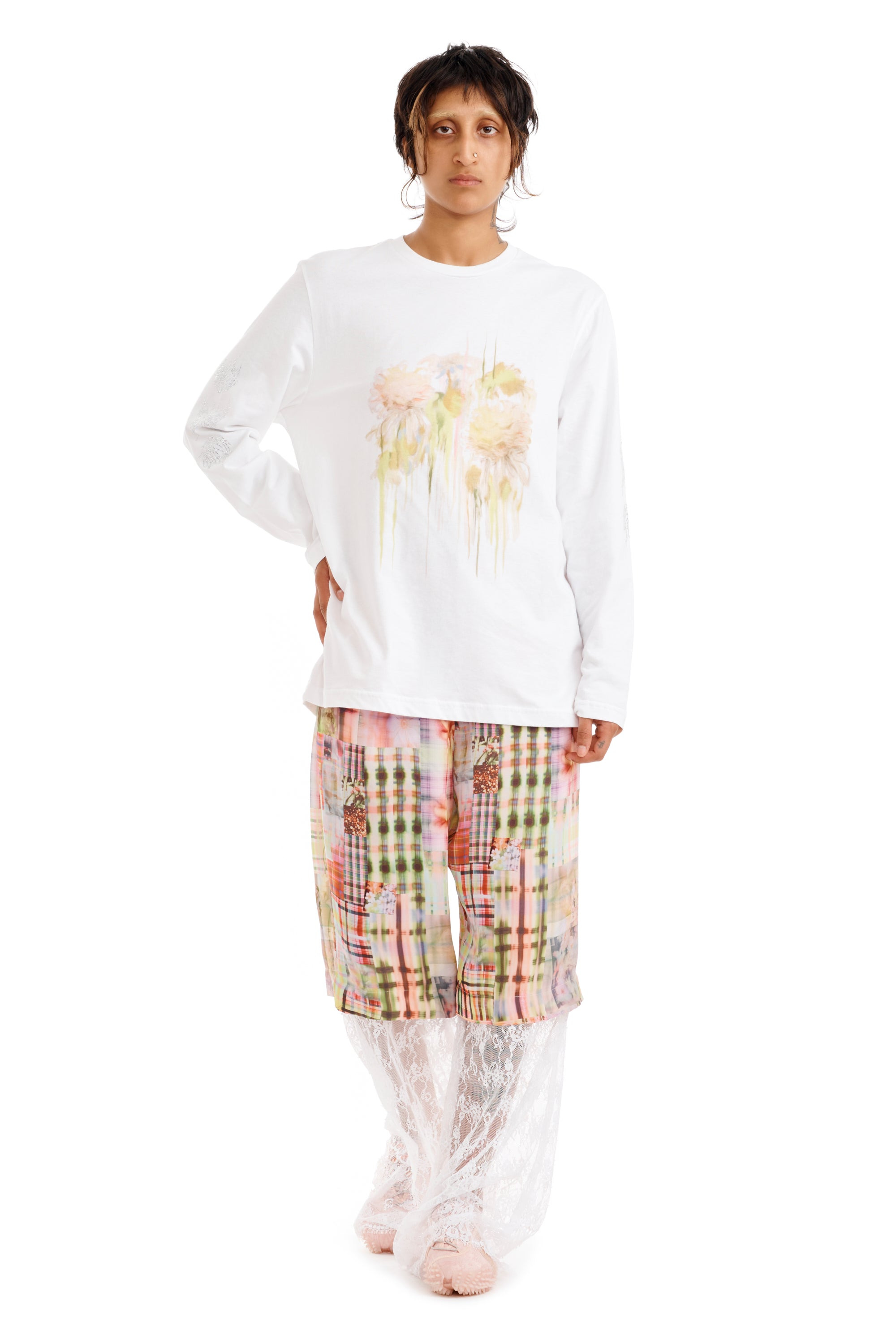 FLOWER DRIP L/S GRAPHIC TEE - 2