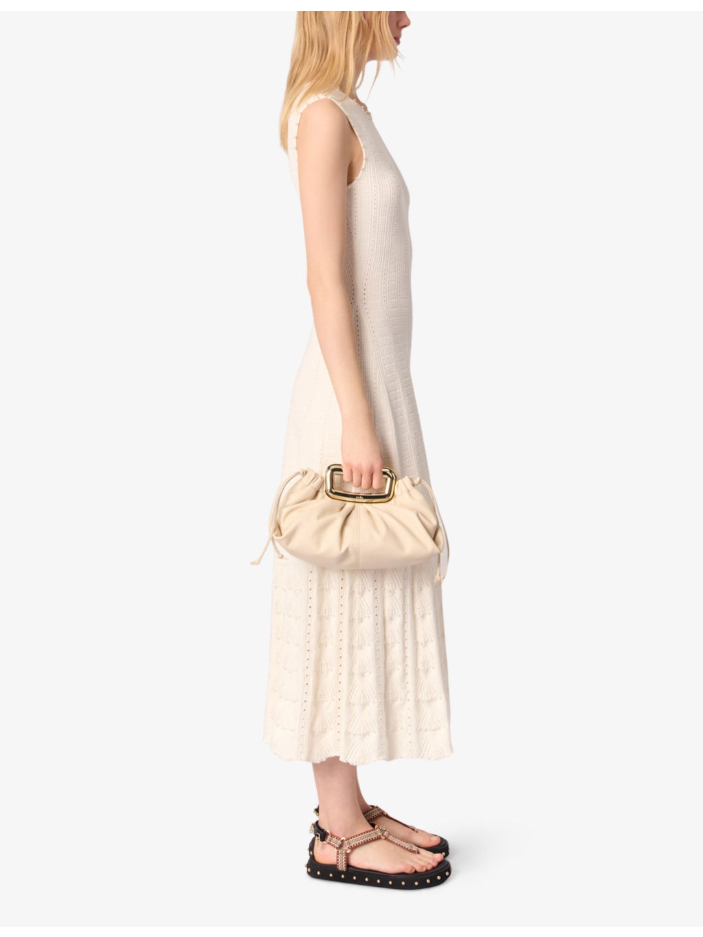 Sleeveless Pointelle-Texture Knitted Maxi Dress - 3
