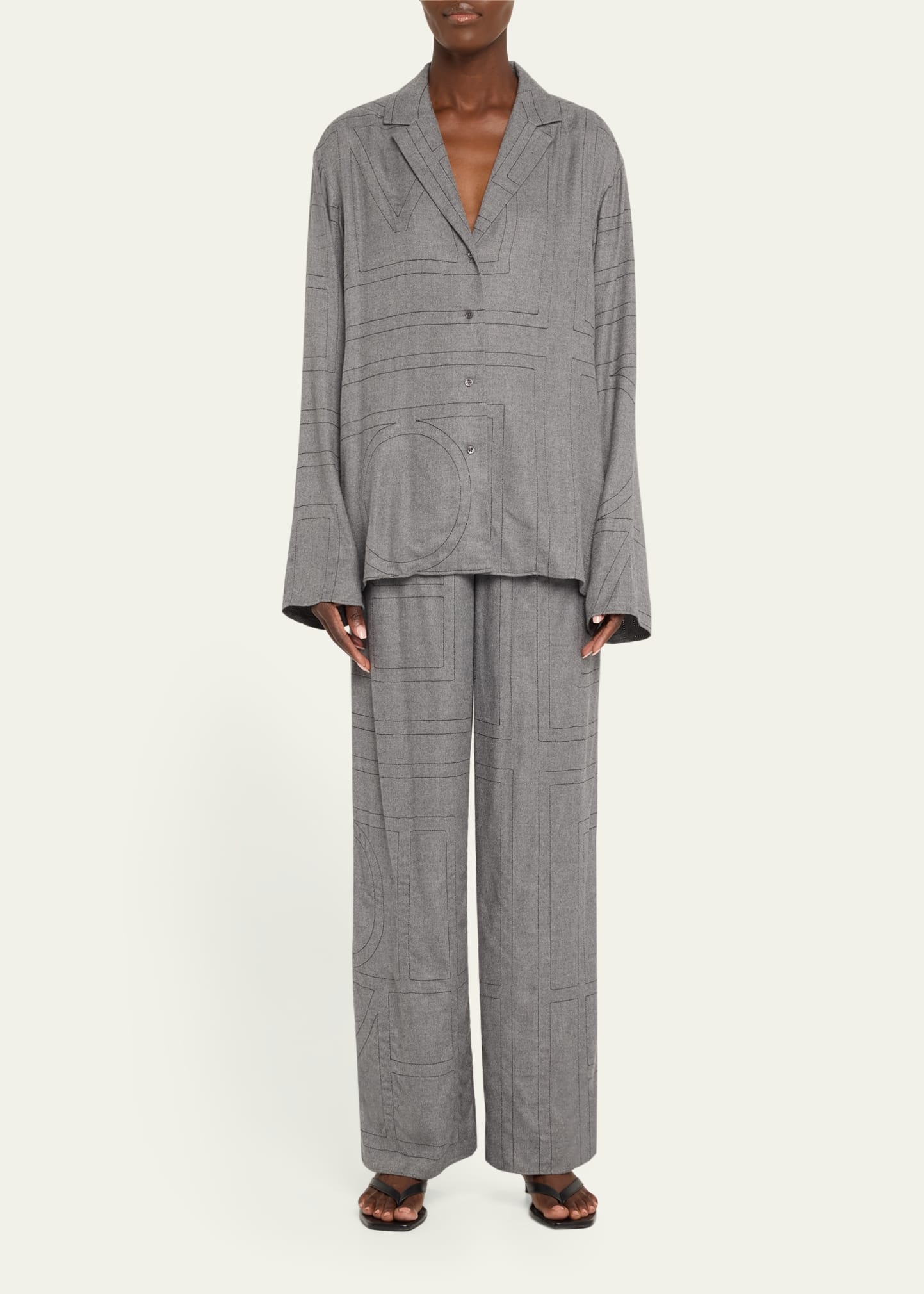 Monogram Flannel Pajama Bottoms - 2