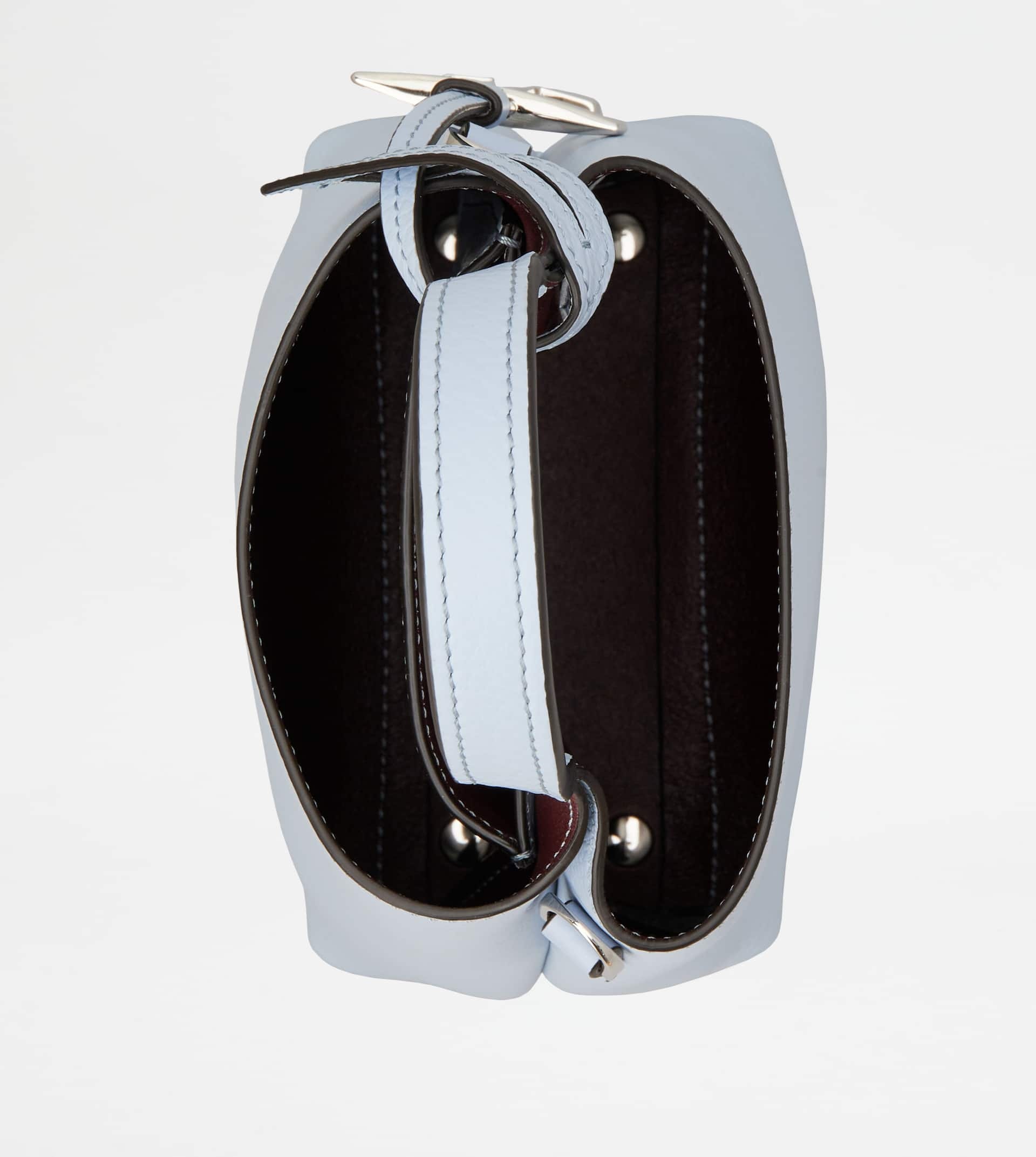 TOD'S MICRO BAG IN LEATHER - LIGHT BLUE, BURGUNDY - 5