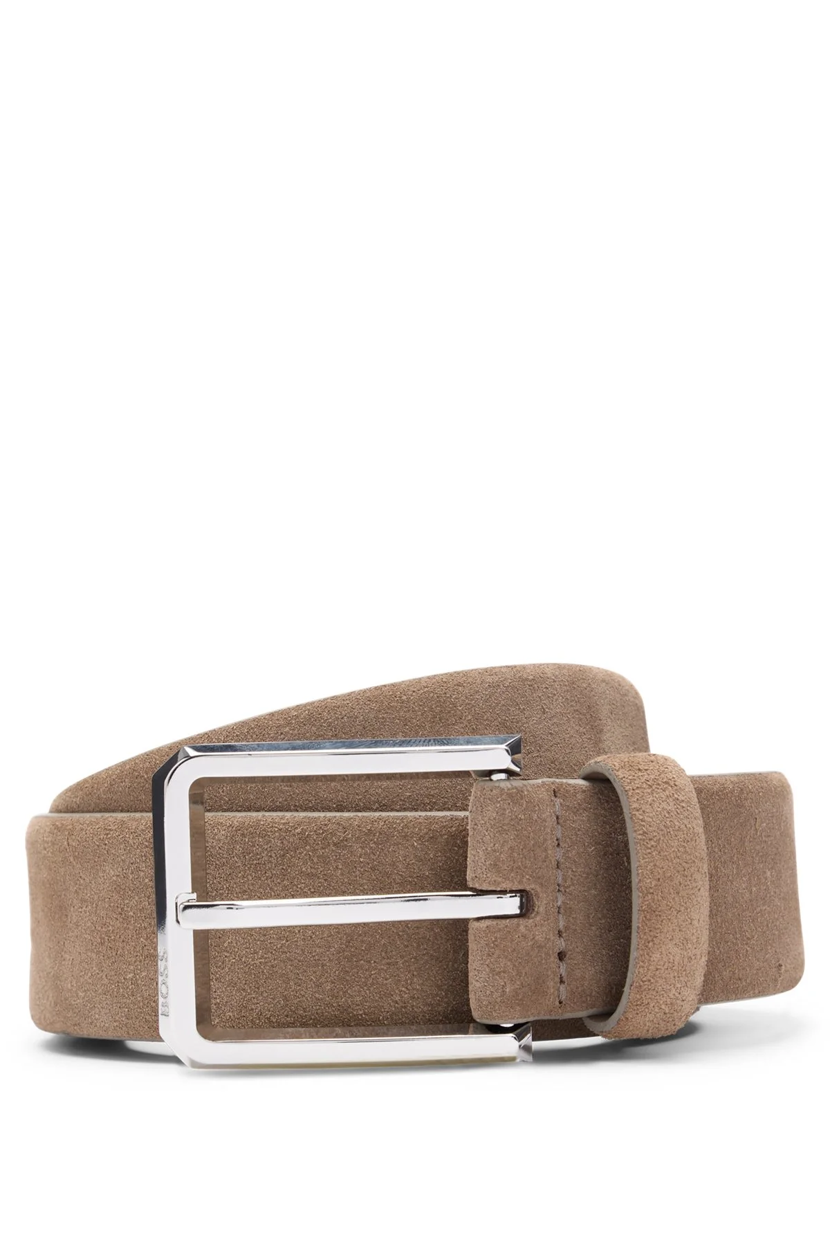 SUEDE BELT WITH POLISHED PIN BUCKLE - 1