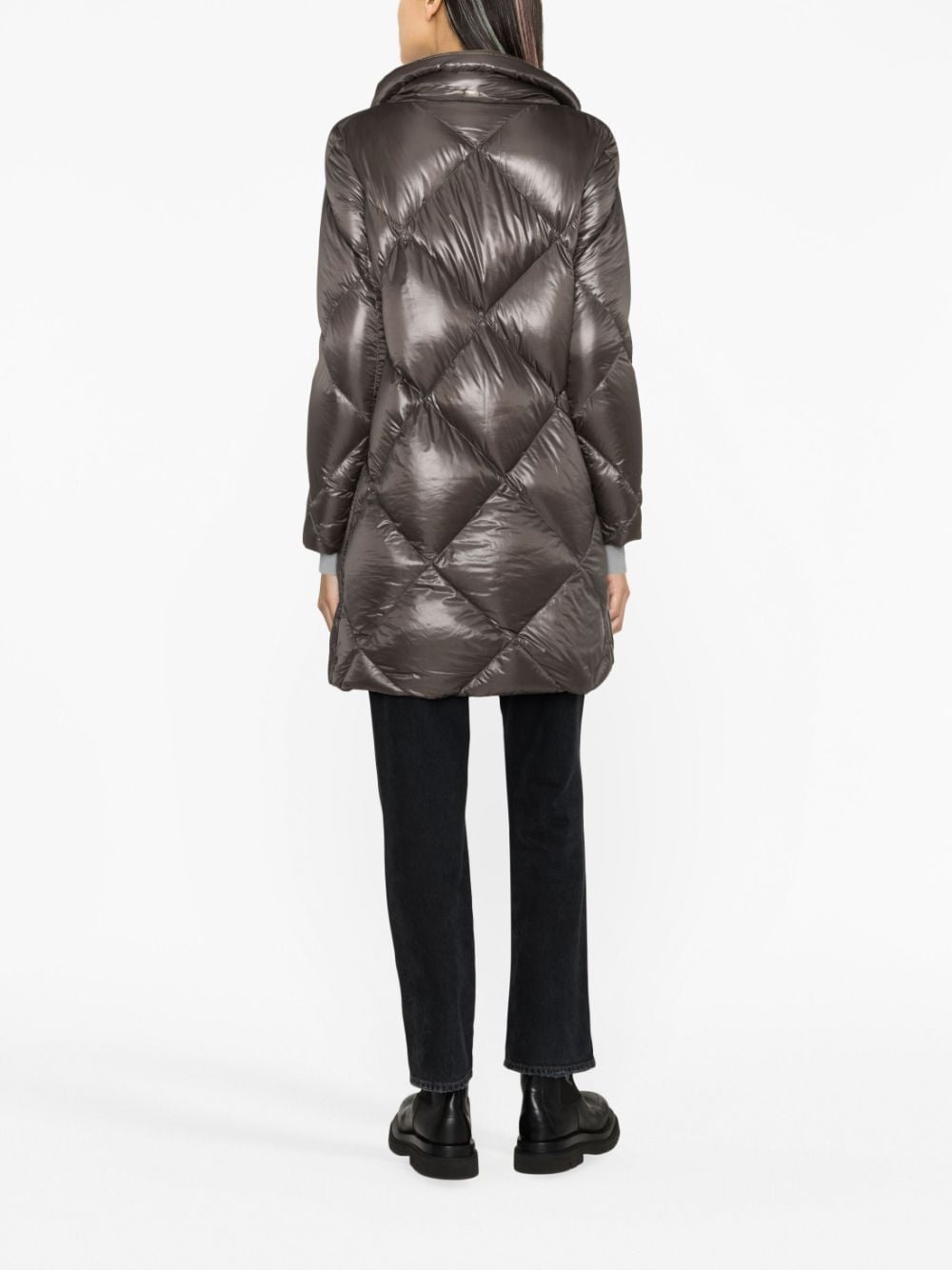 diamond-quilted padded coat - 3