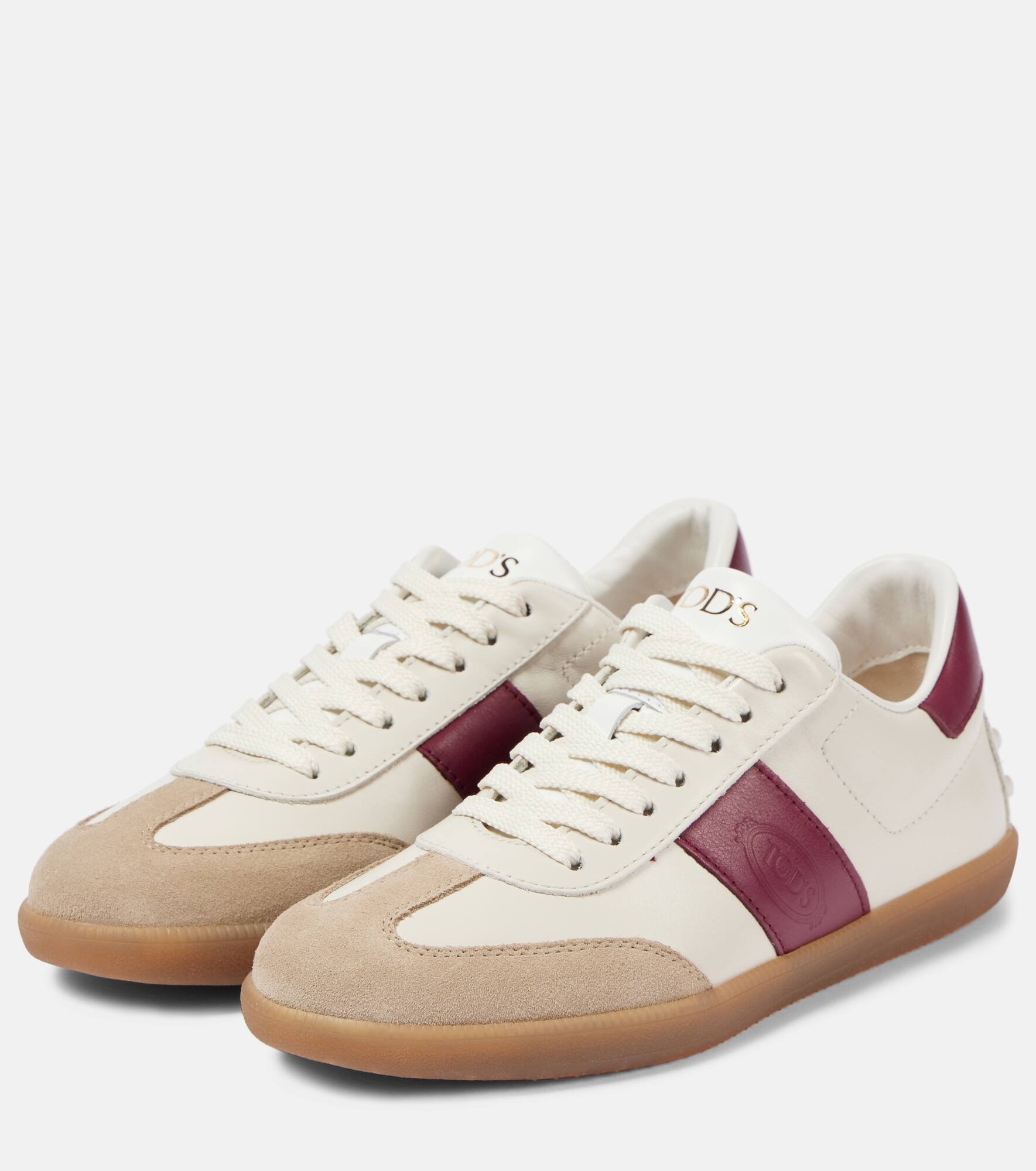 Tod's Tabs suede-trimmed leather sneakers - 4