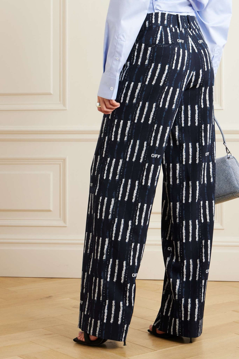 Printed wool-crepe straight-leg pants 3