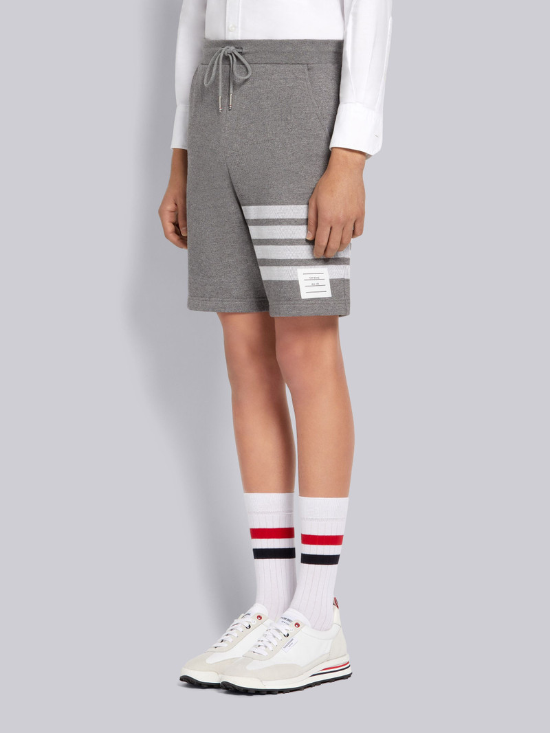 Thom Browne Medium Grey Double Face Cotton Knit 4-Bar Stripe Sweat Shorts outlook