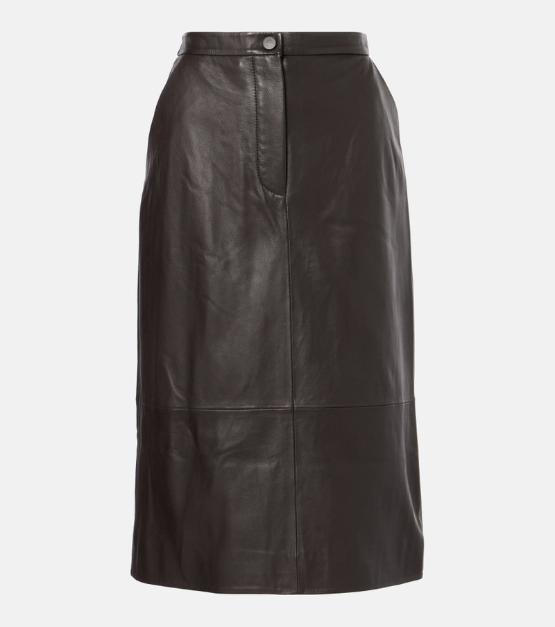 Leather midi skirt - 1