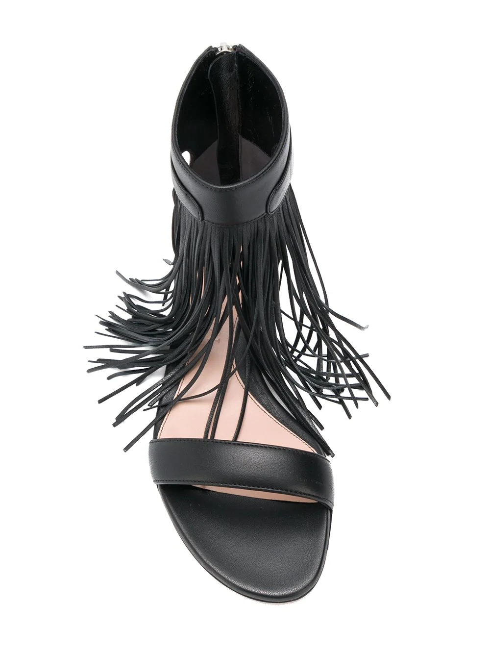 fringed flat sandals - 4