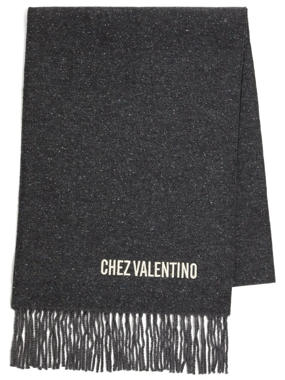 WOOL SCARF WITH VLOGO EMBROIDERY - 1
