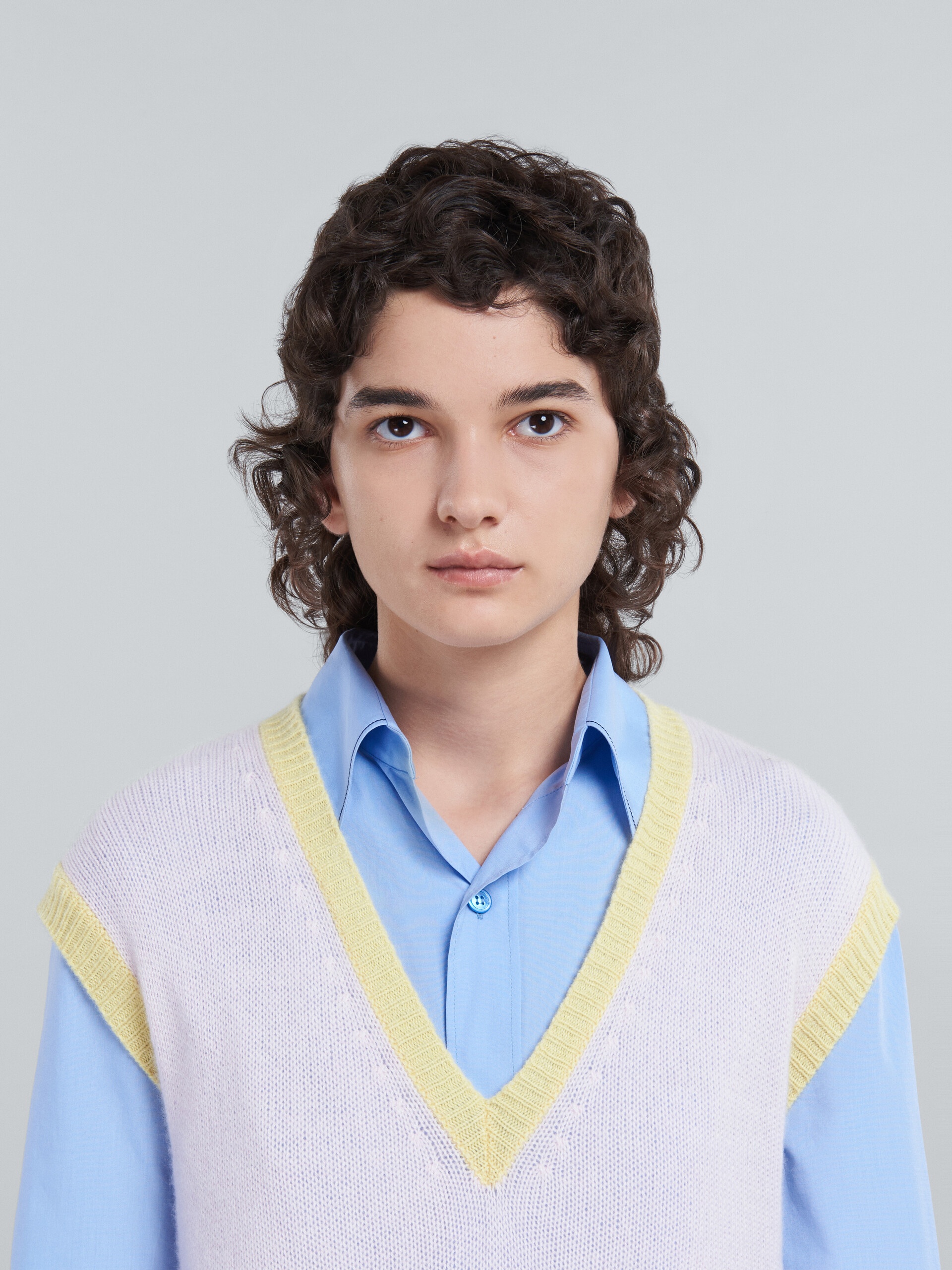 COLOUR BLOCK CASHMERE VEST - 4