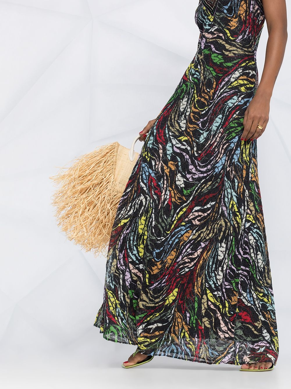 abstract-print knitted maxi dress - 5