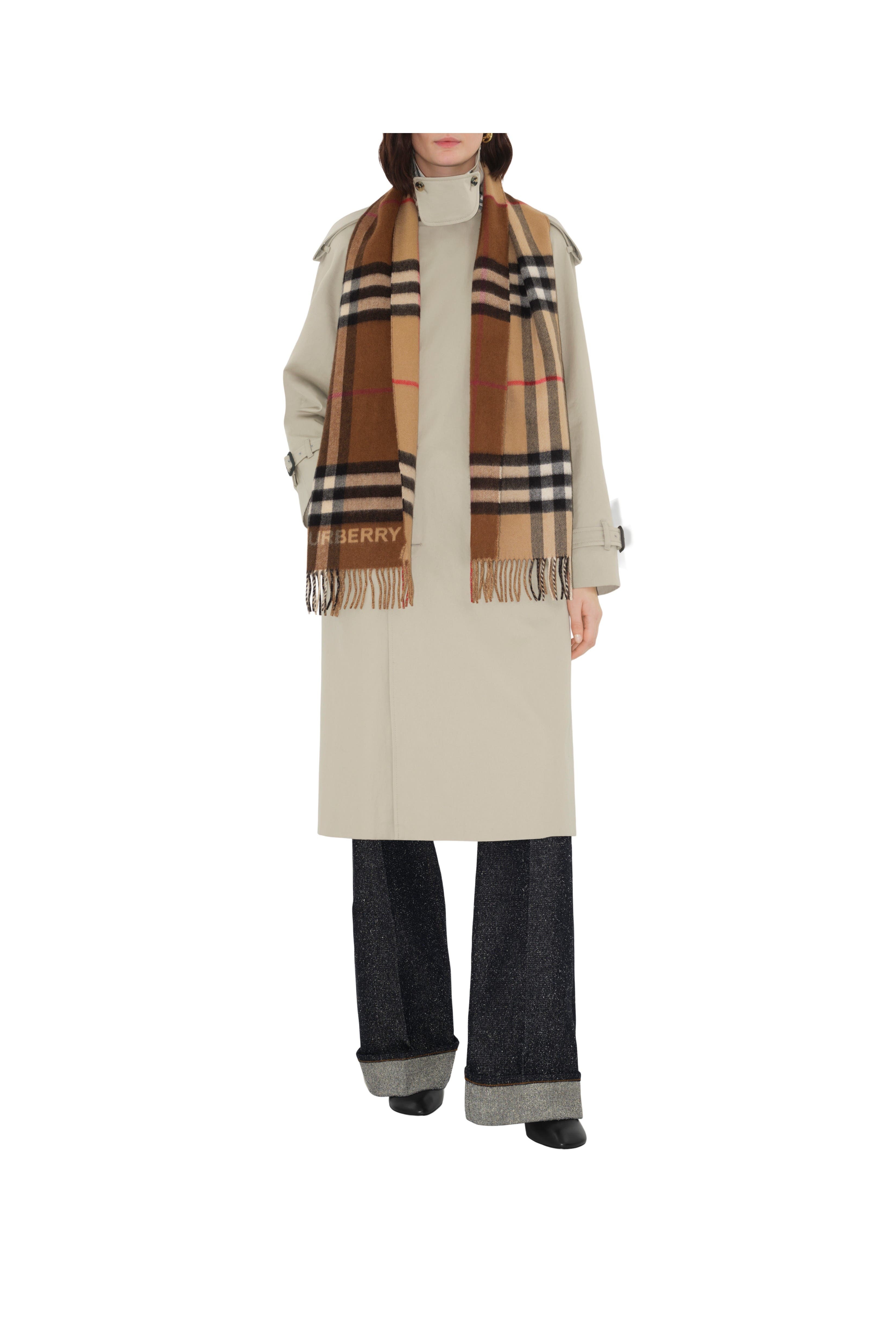 burberry Contrast Check Cashmere Scarf in Archive Beige/birch Brown at Nordstrom - 2
