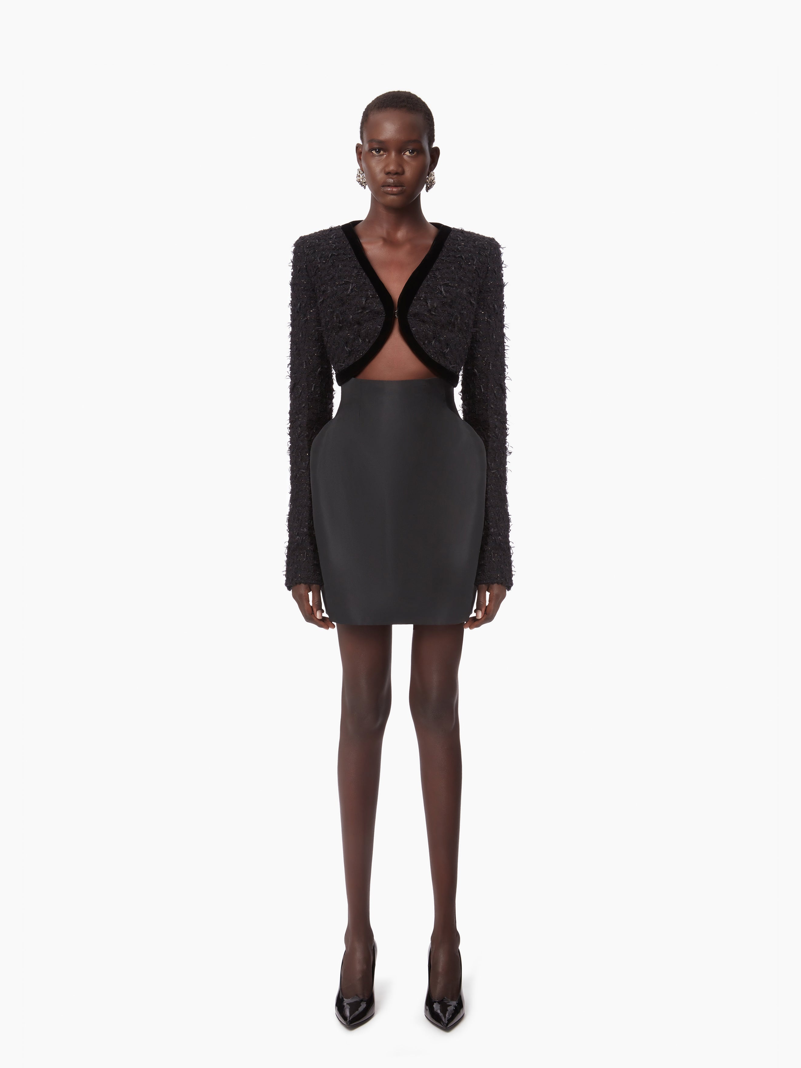 TAFFETA HIGH-WAISTED MINI SKIRT - 1