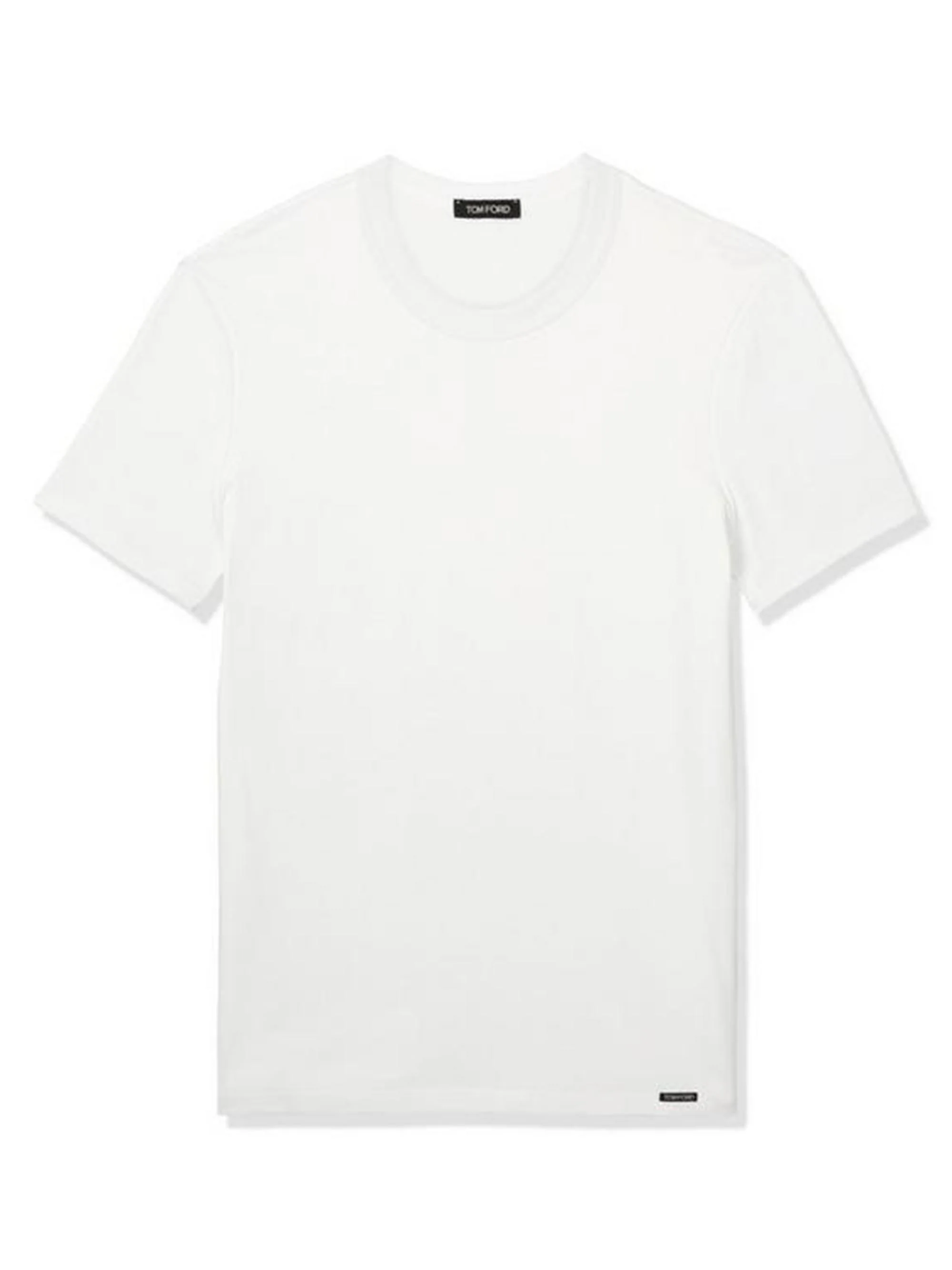 Men's Stretch-Cotton Crewneck T-Shirt - White - 1