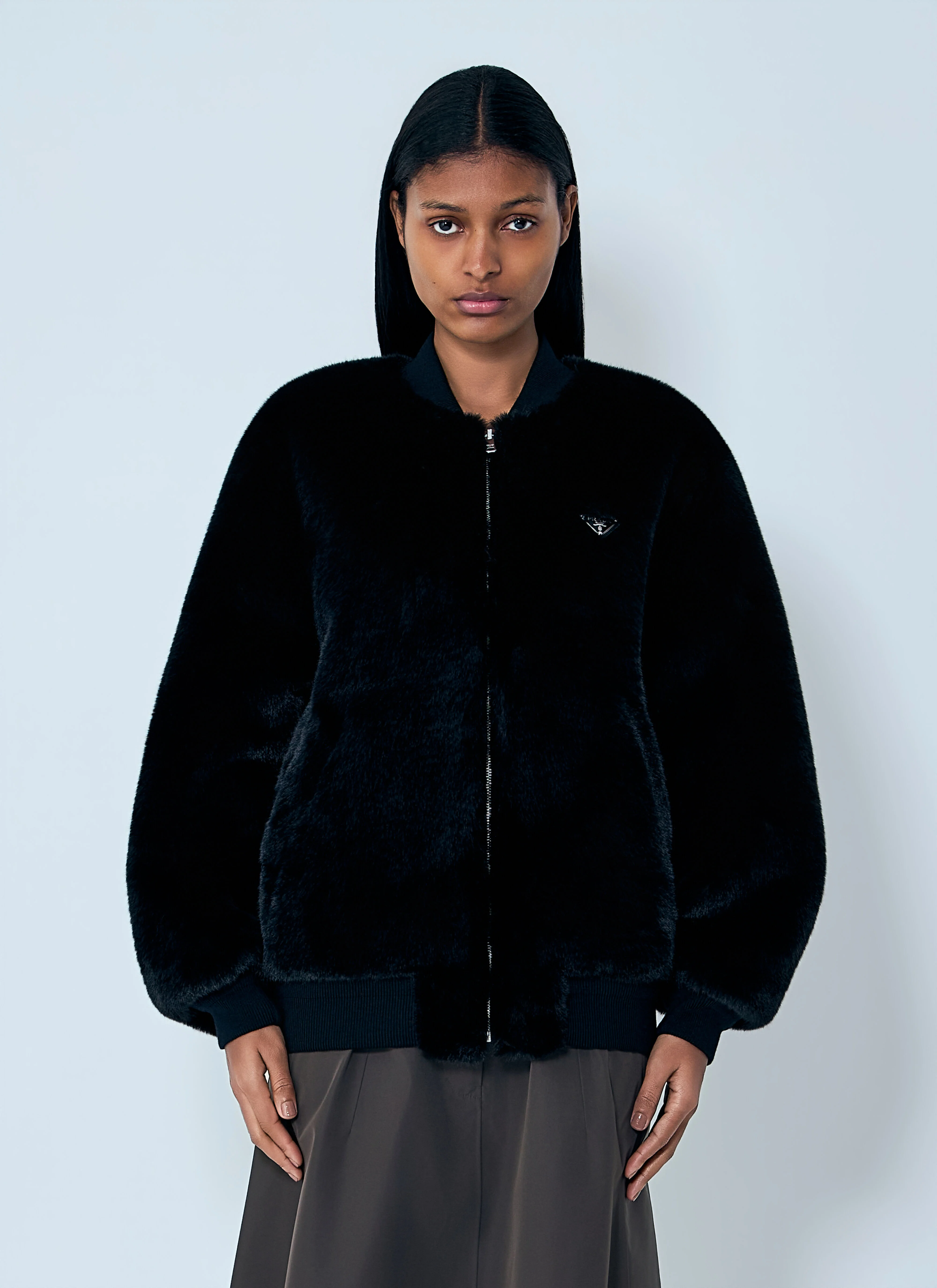 Faux Fur Reversible Bomber Jacket - 1