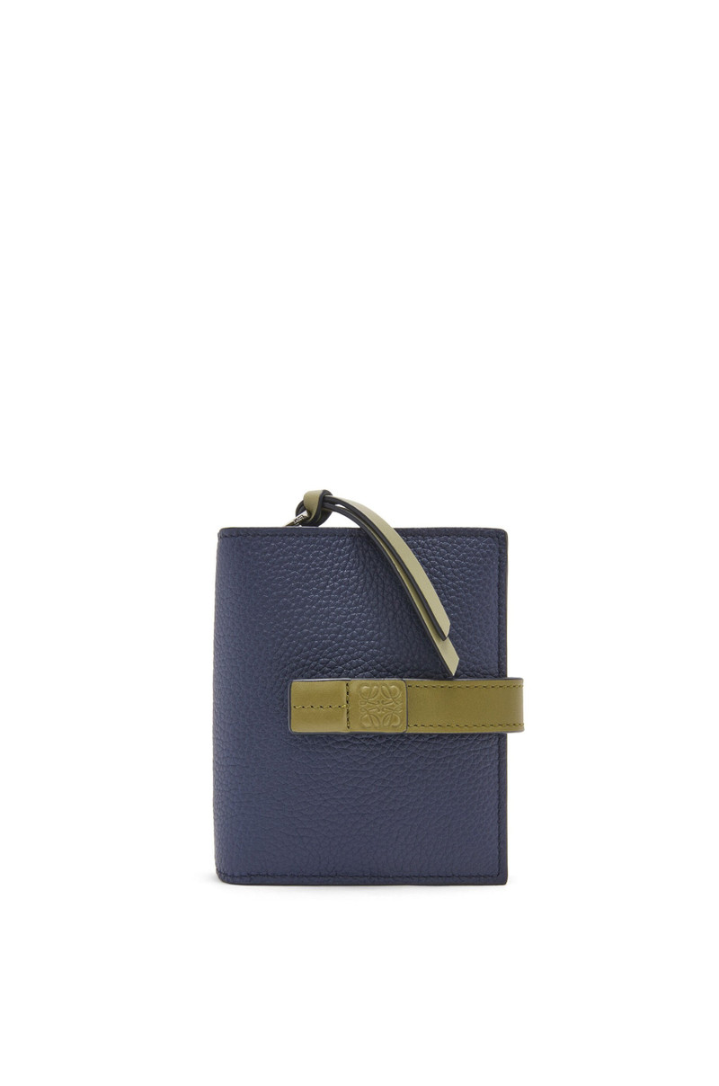 Compact zip wallet in soft grained calfskin 1