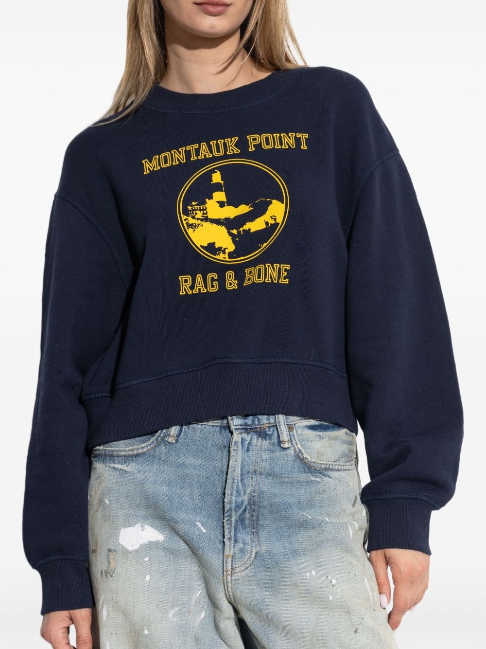 Montauk Point graphic-print cropped sweatshirt - 3