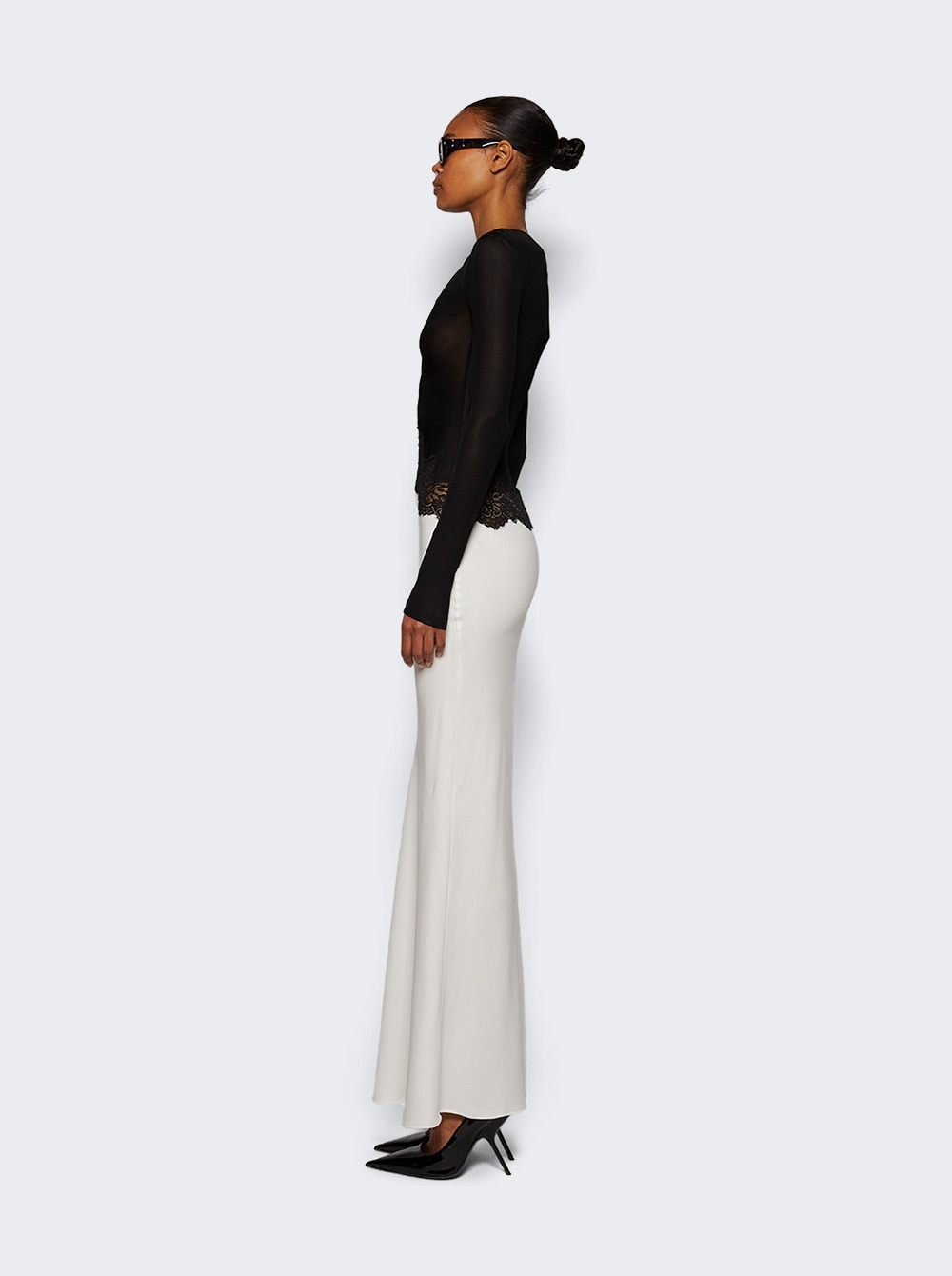 Open Twist Verner Lace Dress Black And White - 3
