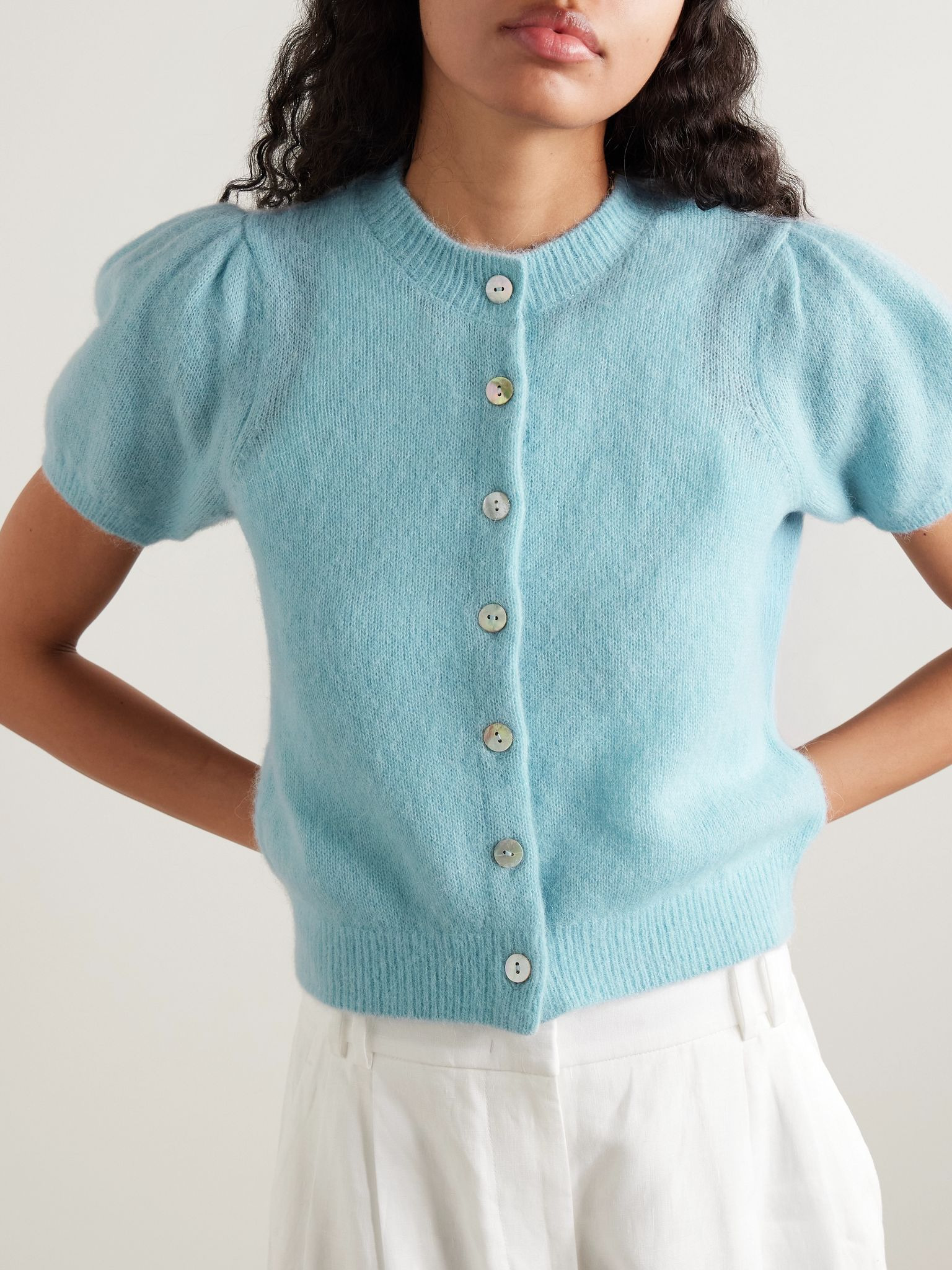 Anisa knitted cardigan Light blue - 3