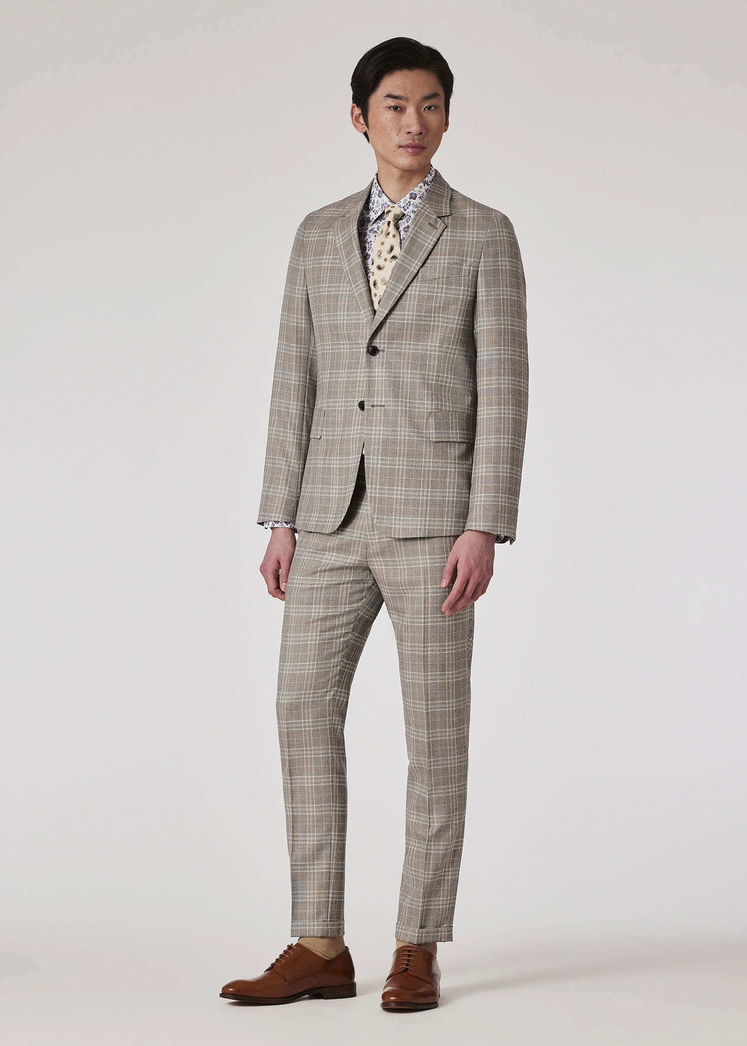 Grey Check Buggy Lined Wool Suit - 7
