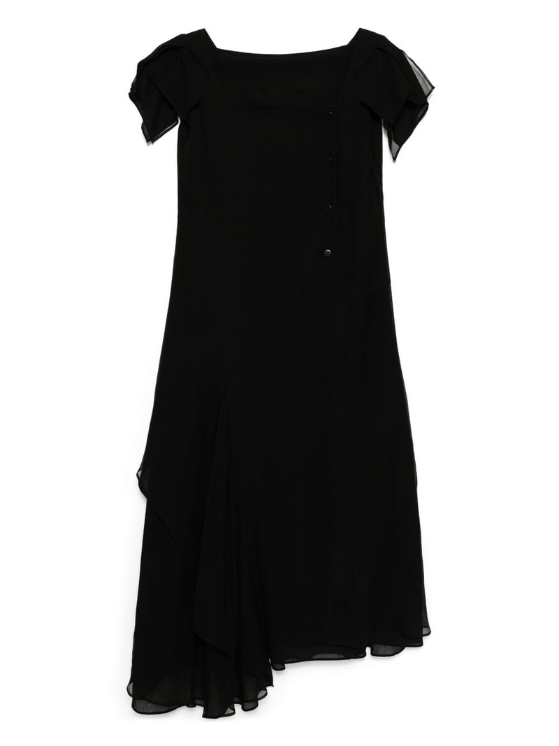 draped square-neck dress 1